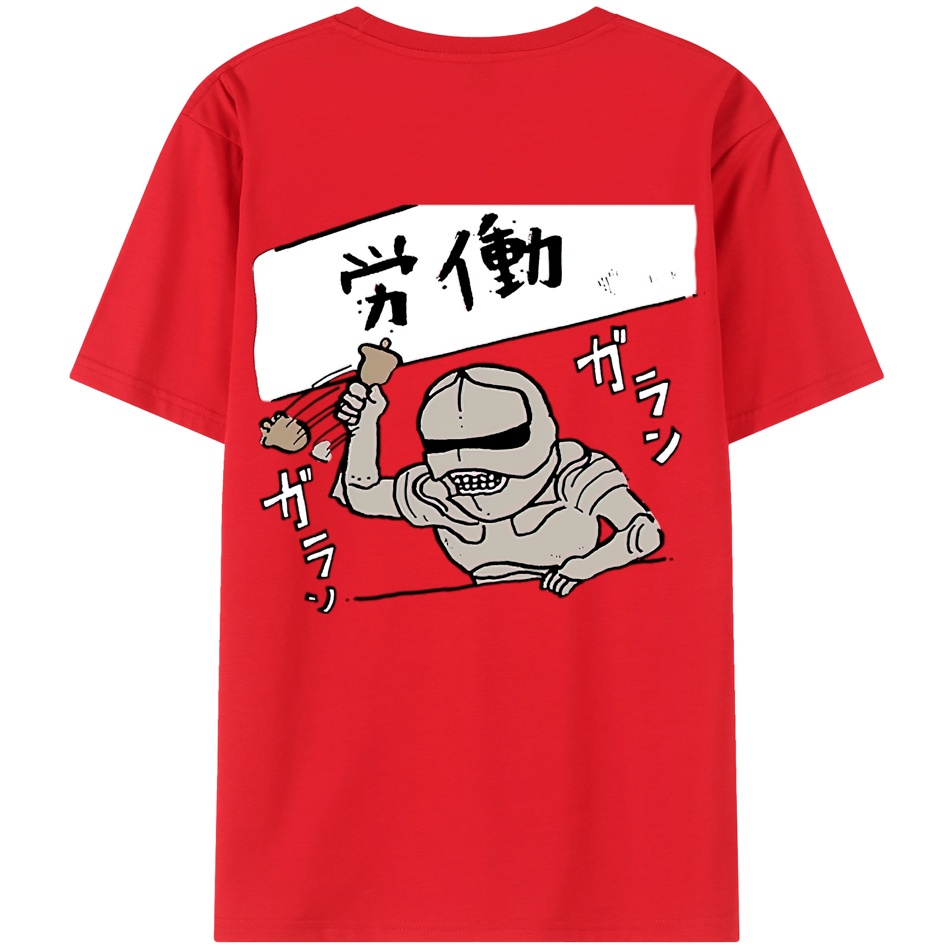 （画像用） ちいかわ 労働の鎧さん Chii-kawa Mr. Armor of Labor レディース半袖Tシャツ(バックプリント)