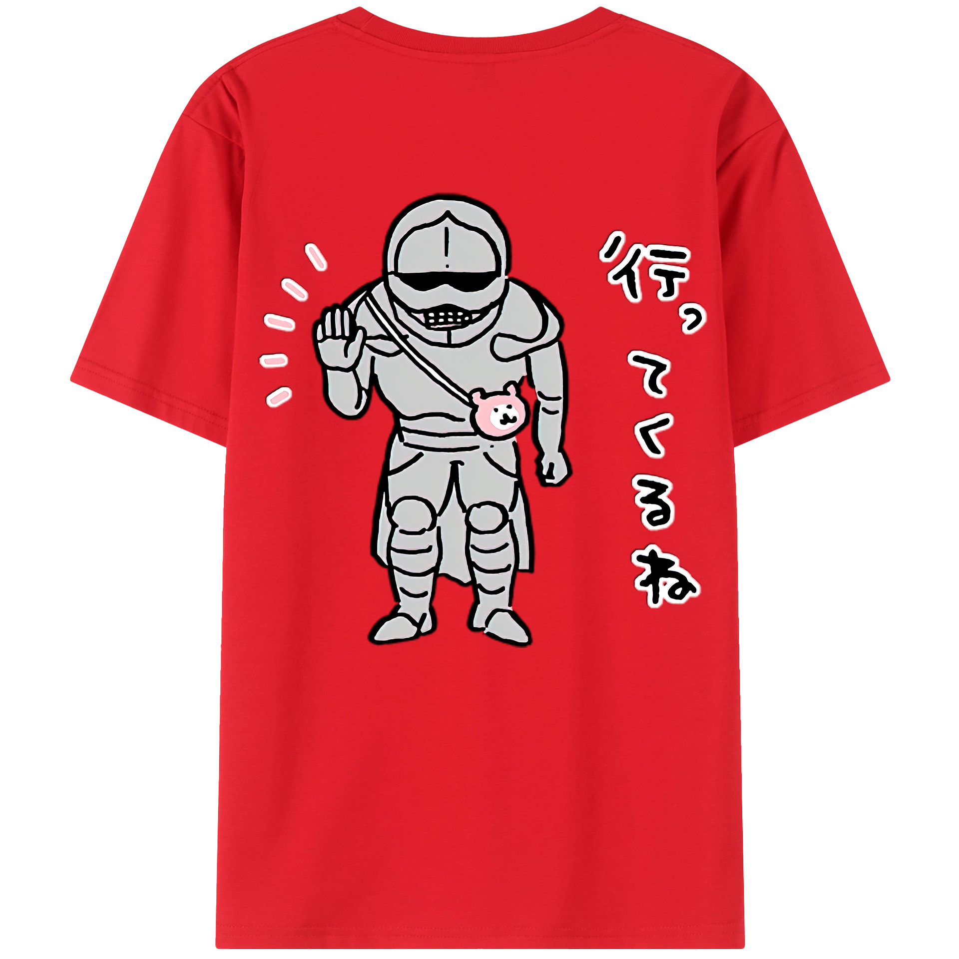 （画像用） ちいかわ 労働の鎧さん Chii-kawa Mr. Armor of Labor レディース半袖Tシャツ(バックプリント)