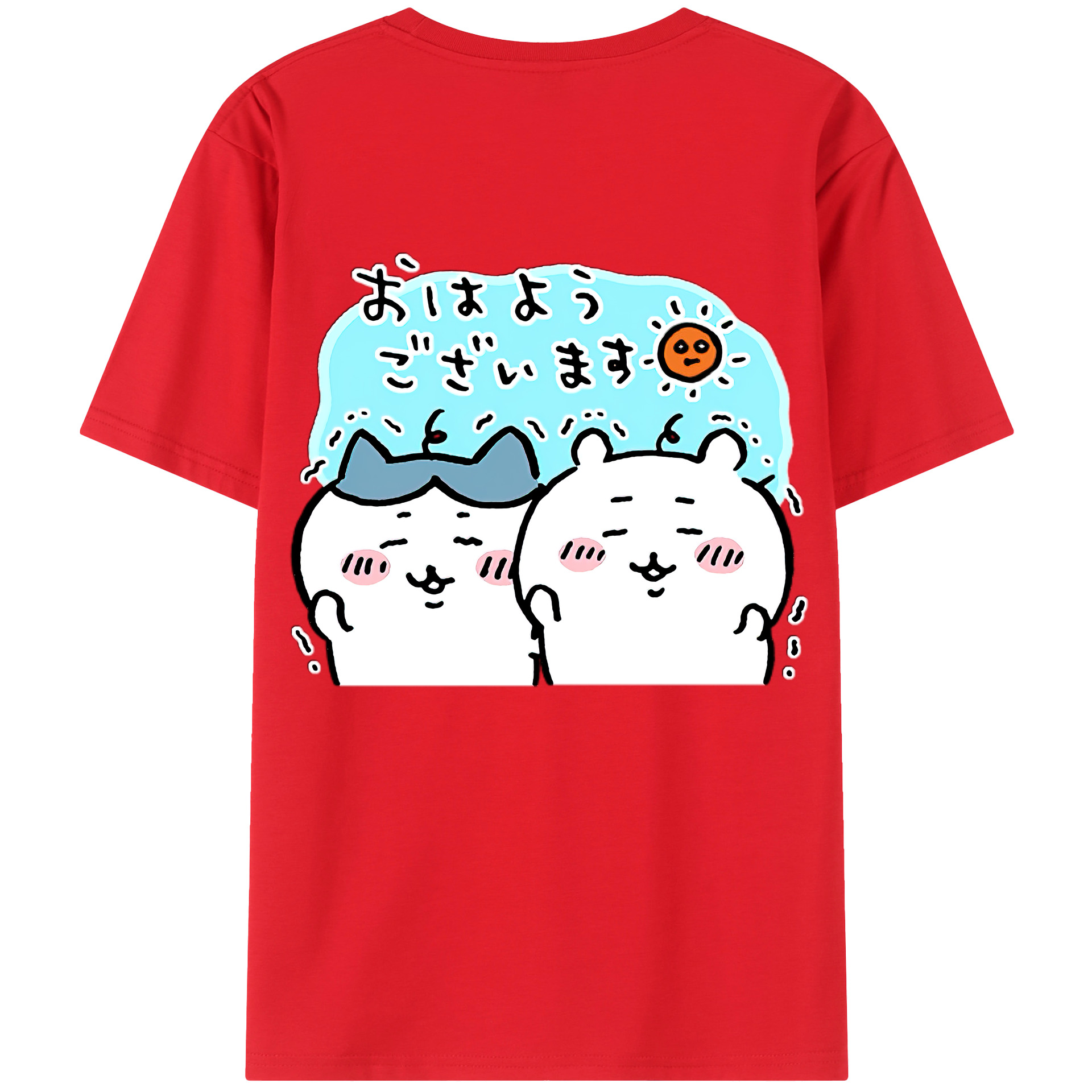 （画像用） ちいかわ ハチワレ Chii-kawa hachiware レディース半袖Tシャツ(バックプリント)