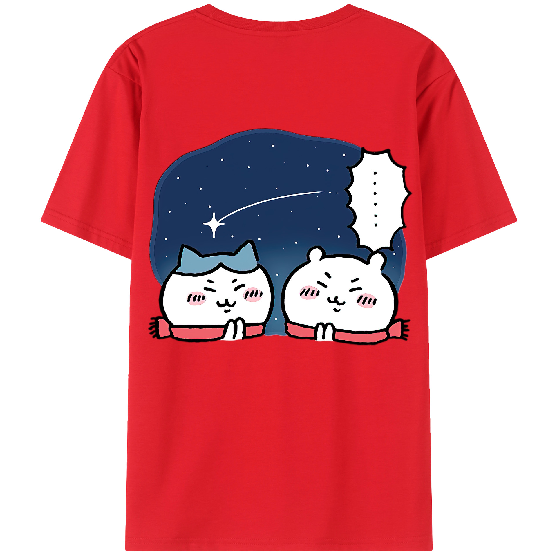（画像用） ちいかわ ハチワレ Chii-kawa hachiware レディース半袖Tシャツ(バックプリント)