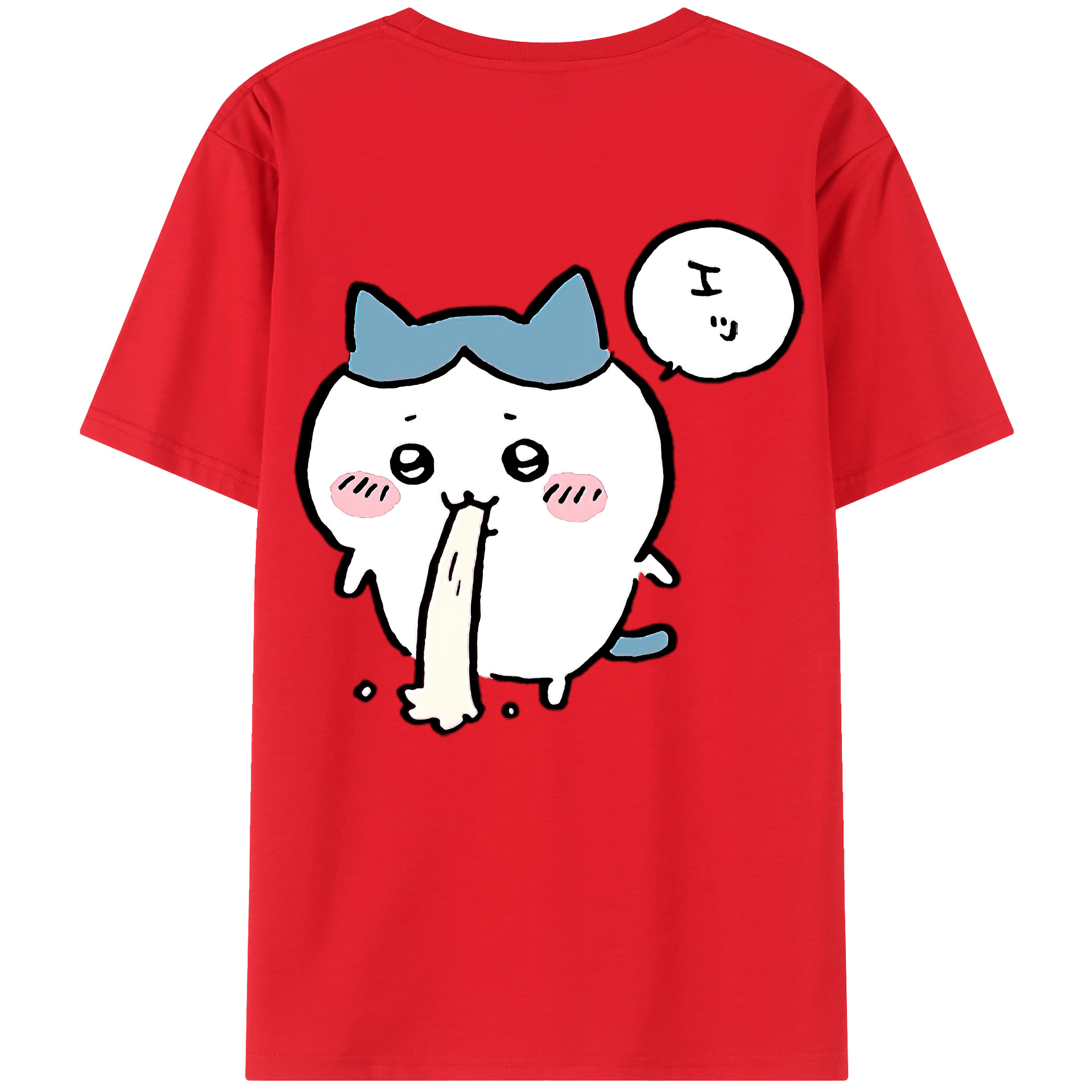 （画像用） ちいかわ ハチワレ Chii-kawa hachiware レディース半袖Tシャツ(バックプリント)