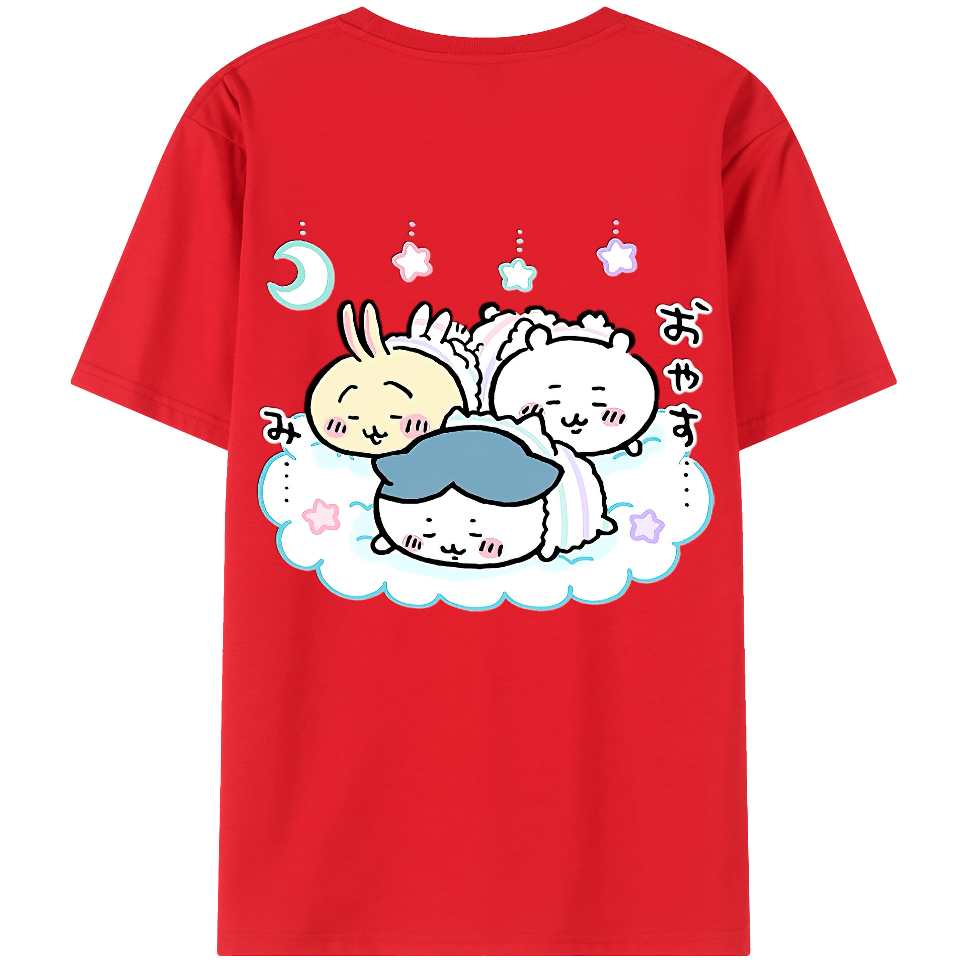 （画像用） ちいかわ ハチワレ Chii-kawa hachiware レディース半袖Tシャツ(バックプリント)