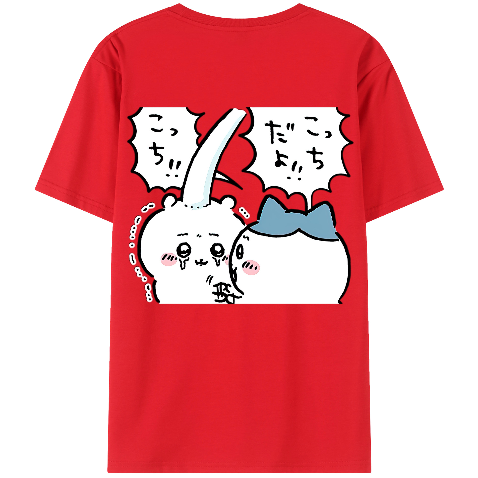 （画像用） ちいかわ ハチワレ Chii-kawa hachiware レディース半袖Tシャツ(バックプリント)