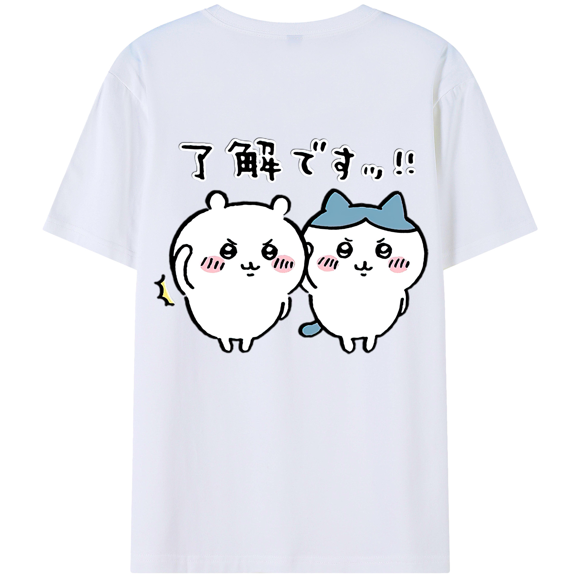 （画像用） ちいかわ ハチワレ Chii-kawa hachiware レディース半袖Tシャツ(バックプリント)