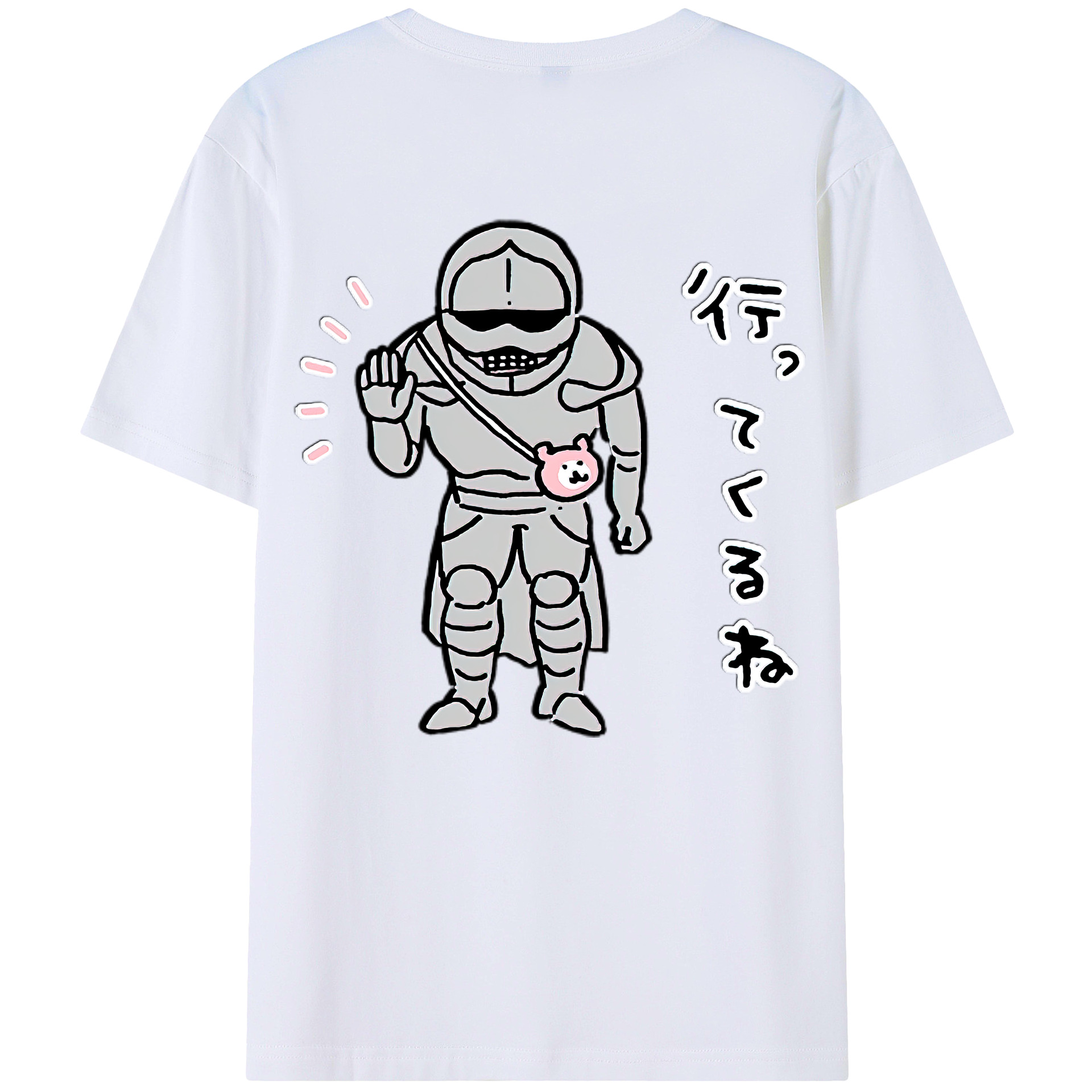 （画像用） ちいかわ 労働の鎧さん Chii-kawa Mr. Armor of Labor レディース半袖Tシャツ(バックプリント)