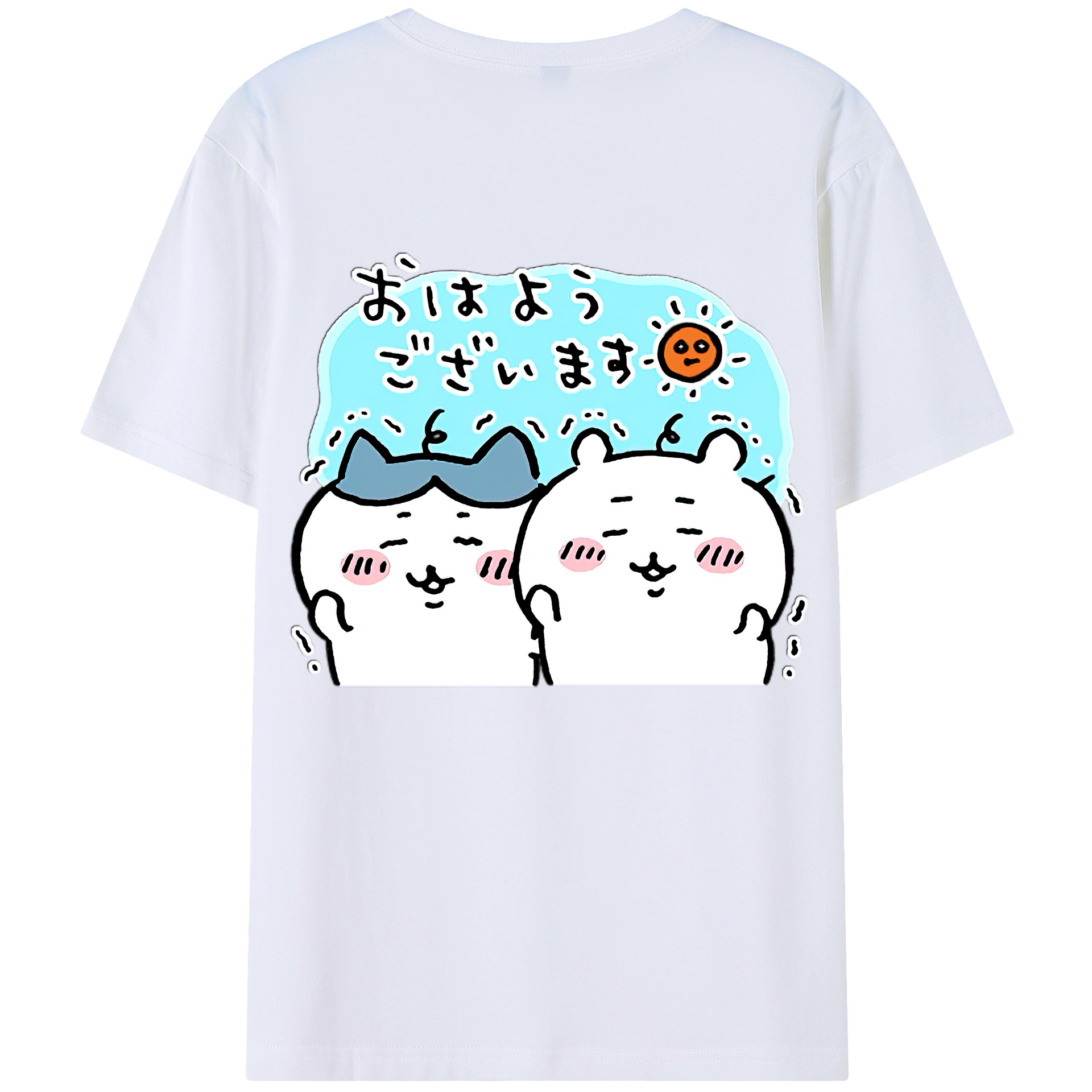 （画像用） ちいかわ ハチワレ Chii-kawa hachiware レディース半袖Tシャツ(バックプリント)