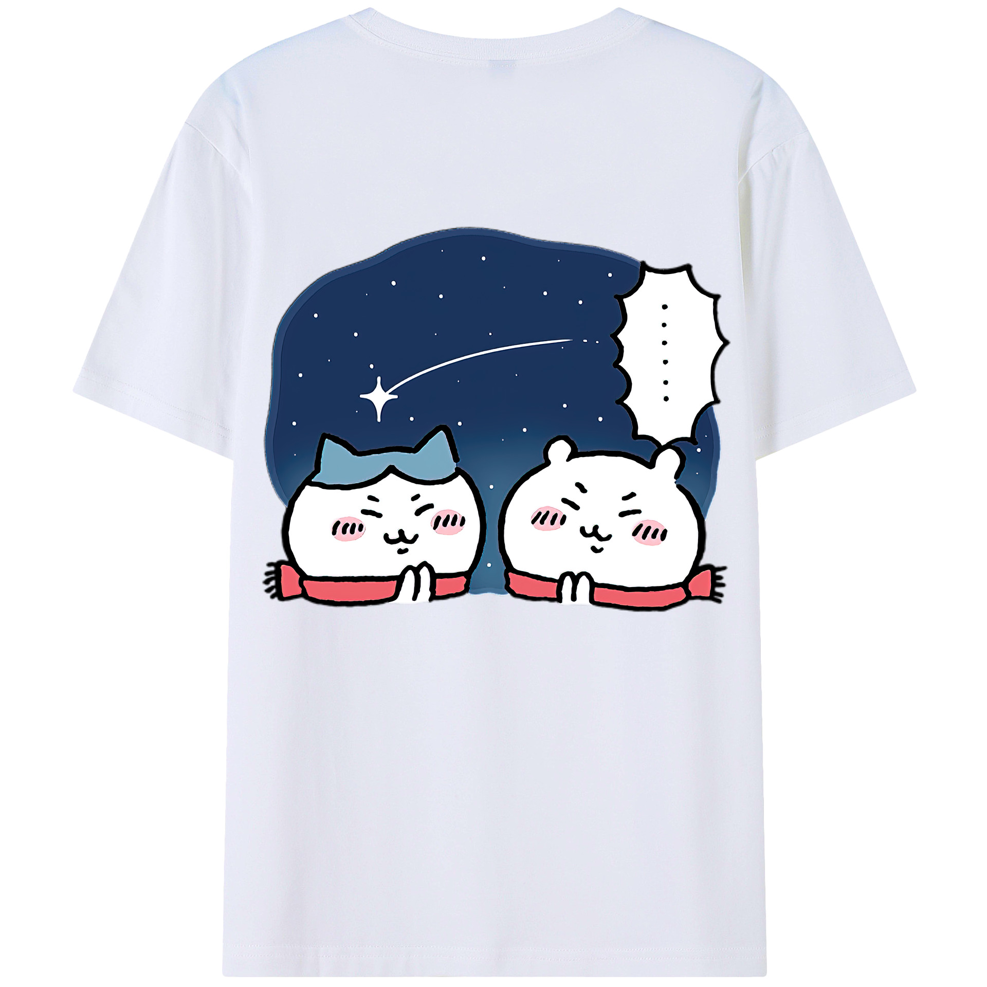 （画像用） ちいかわ ハチワレ Chii-kawa hachiware レディース半袖Tシャツ(バックプリント)