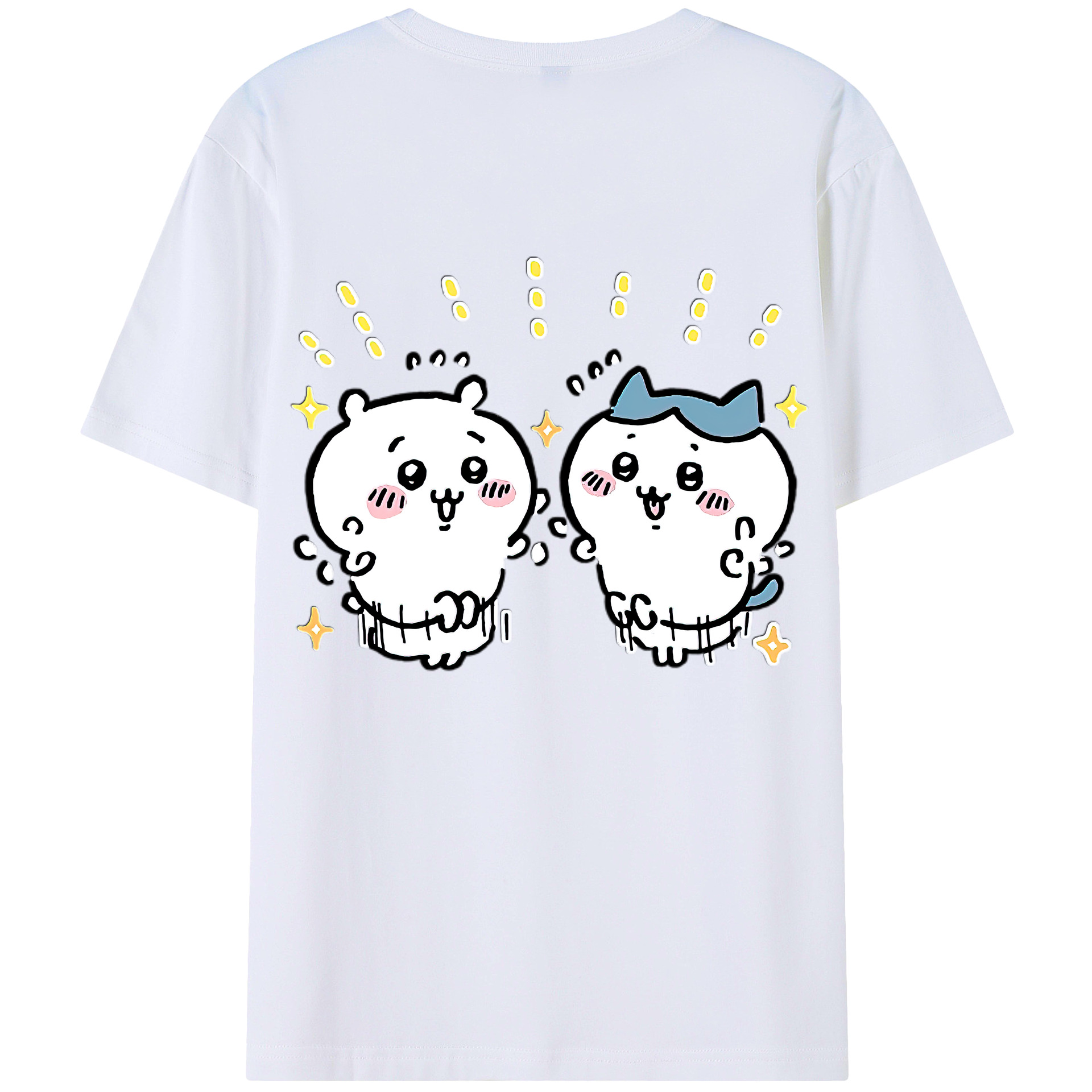（画像用） ちいかわ ハチワレ Chii-kawa hachiware レディース半袖Tシャツ(バックプリント)