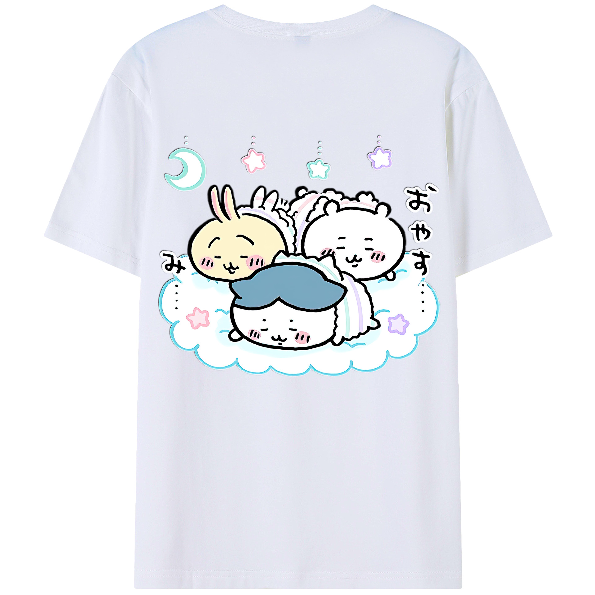 （画像用） ちいかわ ハチワレ Chii-kawa hachiware レディース半袖Tシャツ(バックプリント)