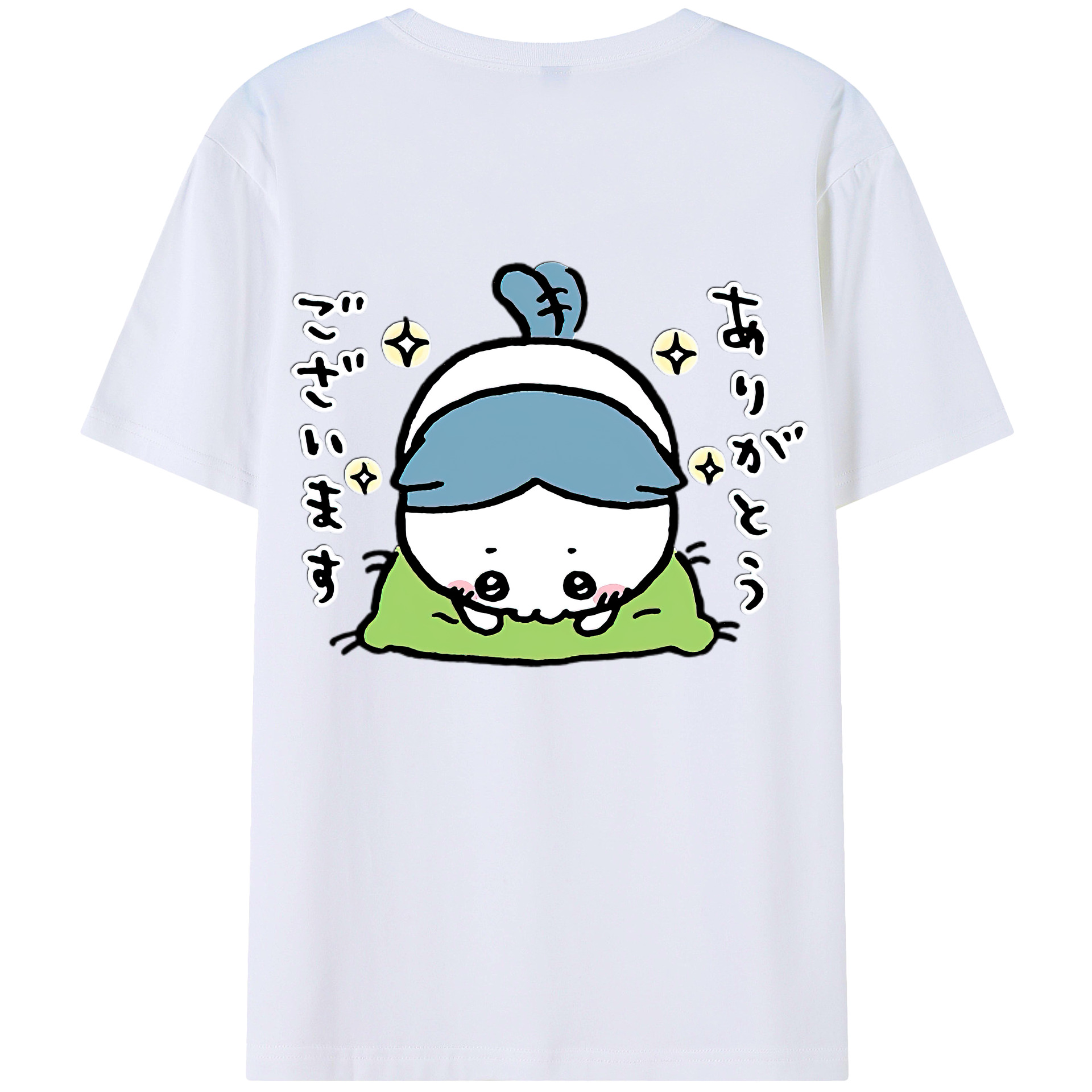 （画像用） ちいかわ ハチワレ Chii-kawa hachiware レディース半袖Tシャツ(バックプリント)