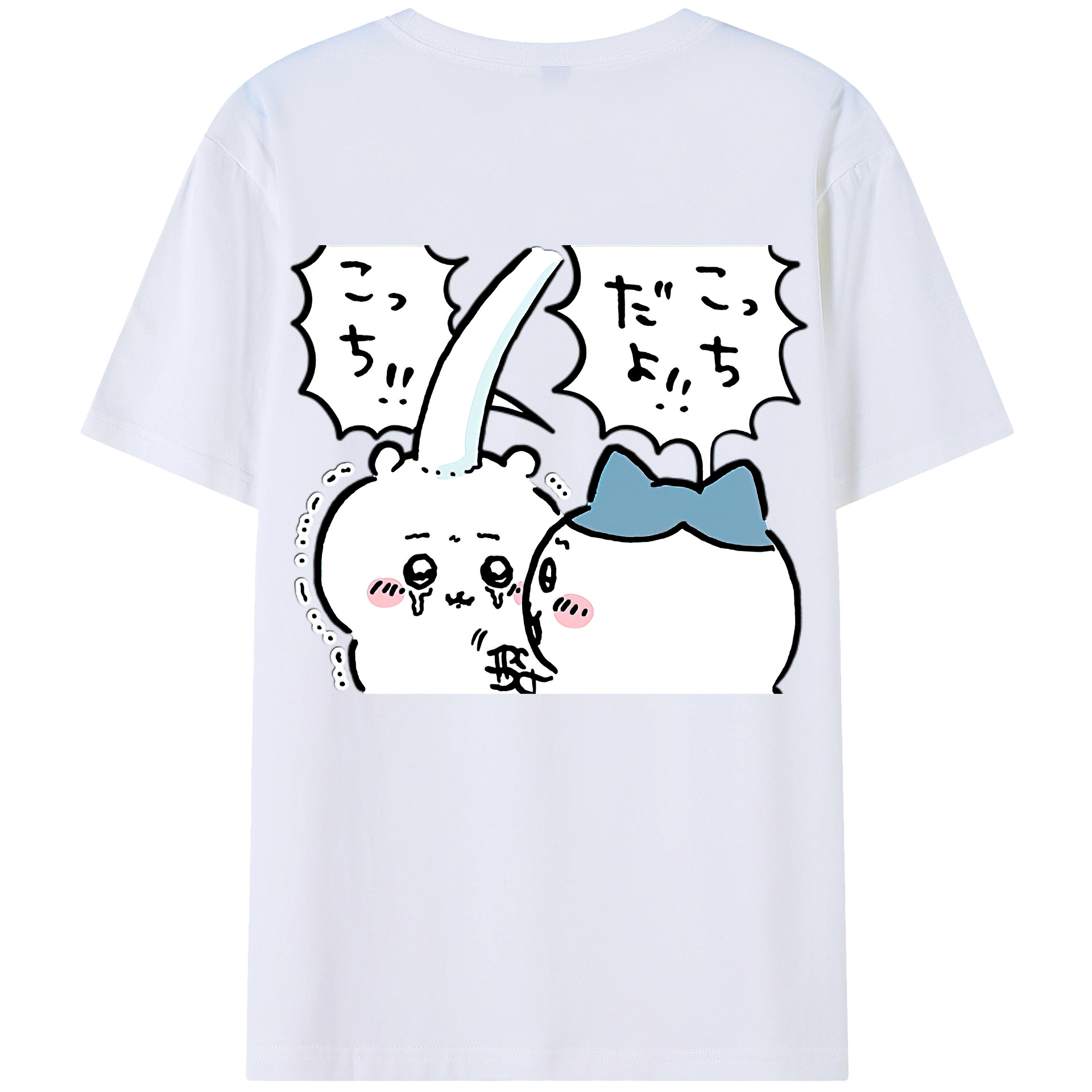 （画像用） ちいかわ ハチワレ Chii-kawa hachiware レディース半袖Tシャツ(バックプリント)
