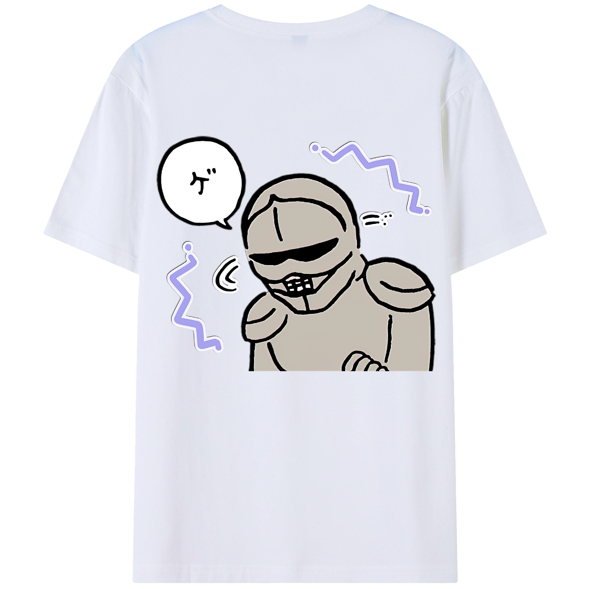 （画像用） ちいかわ 労働の鎧さん Chii-kawa Mr. Armor of Labor レディース半袖Tシャツ(バックプリント)