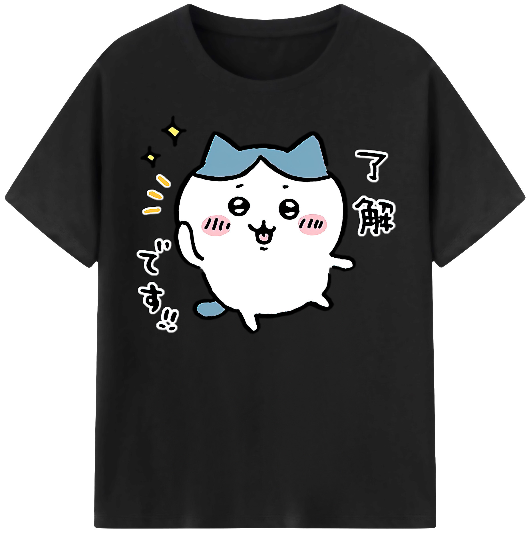 （画像用） ちいかわ ハチワレ Chii-kawa hachiware レディースカジュアルプリントTシャツ（綿100％）