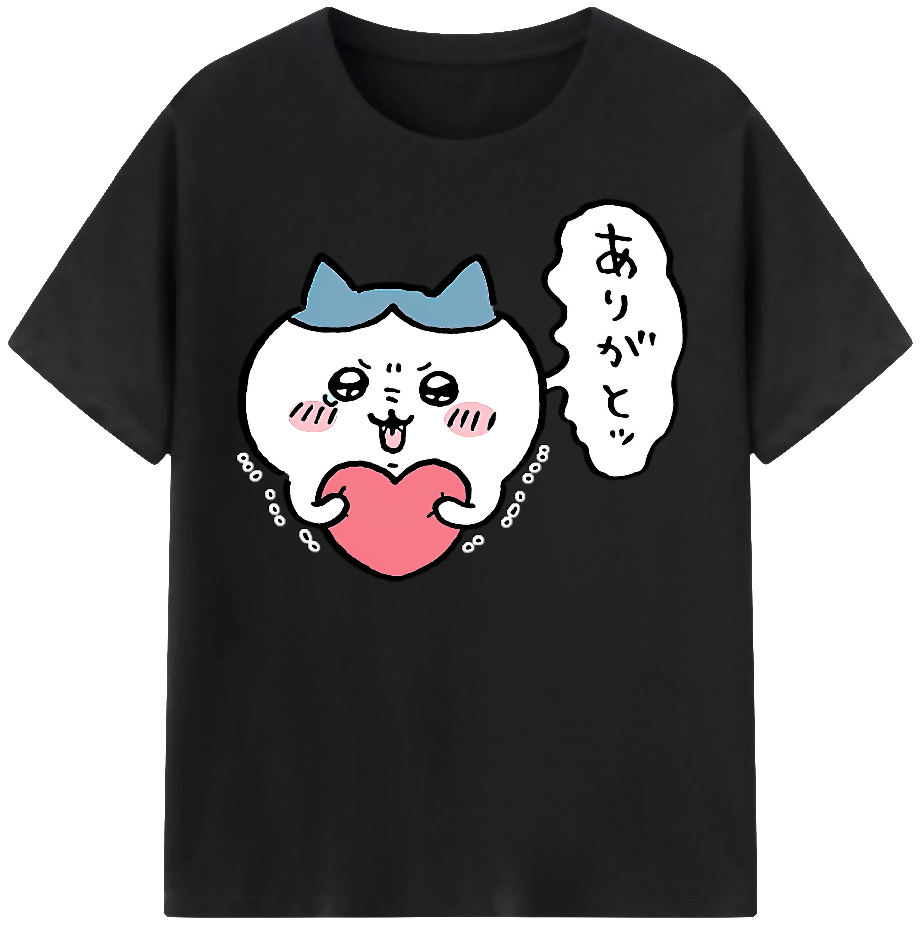 （画像用） ちいかわ ハチワレ Chii-kawa hachiware レディースカジュアルプリントTシャツ（綿100％）