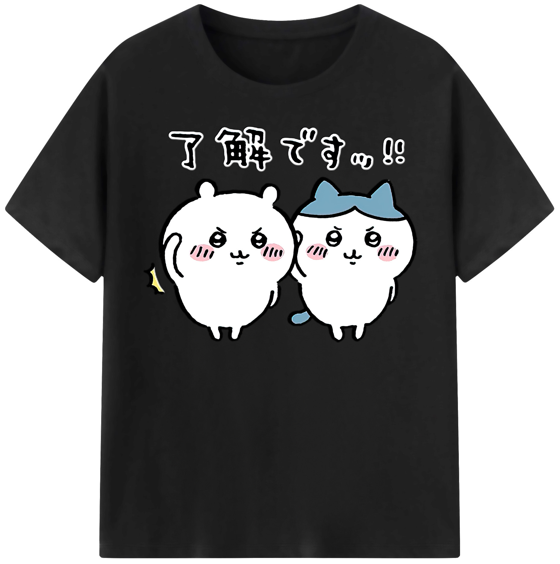 （画像用） ちいかわ ハチワレ Chii-kawa hachiware レディースカジュアルプリントTシャツ（綿100％）