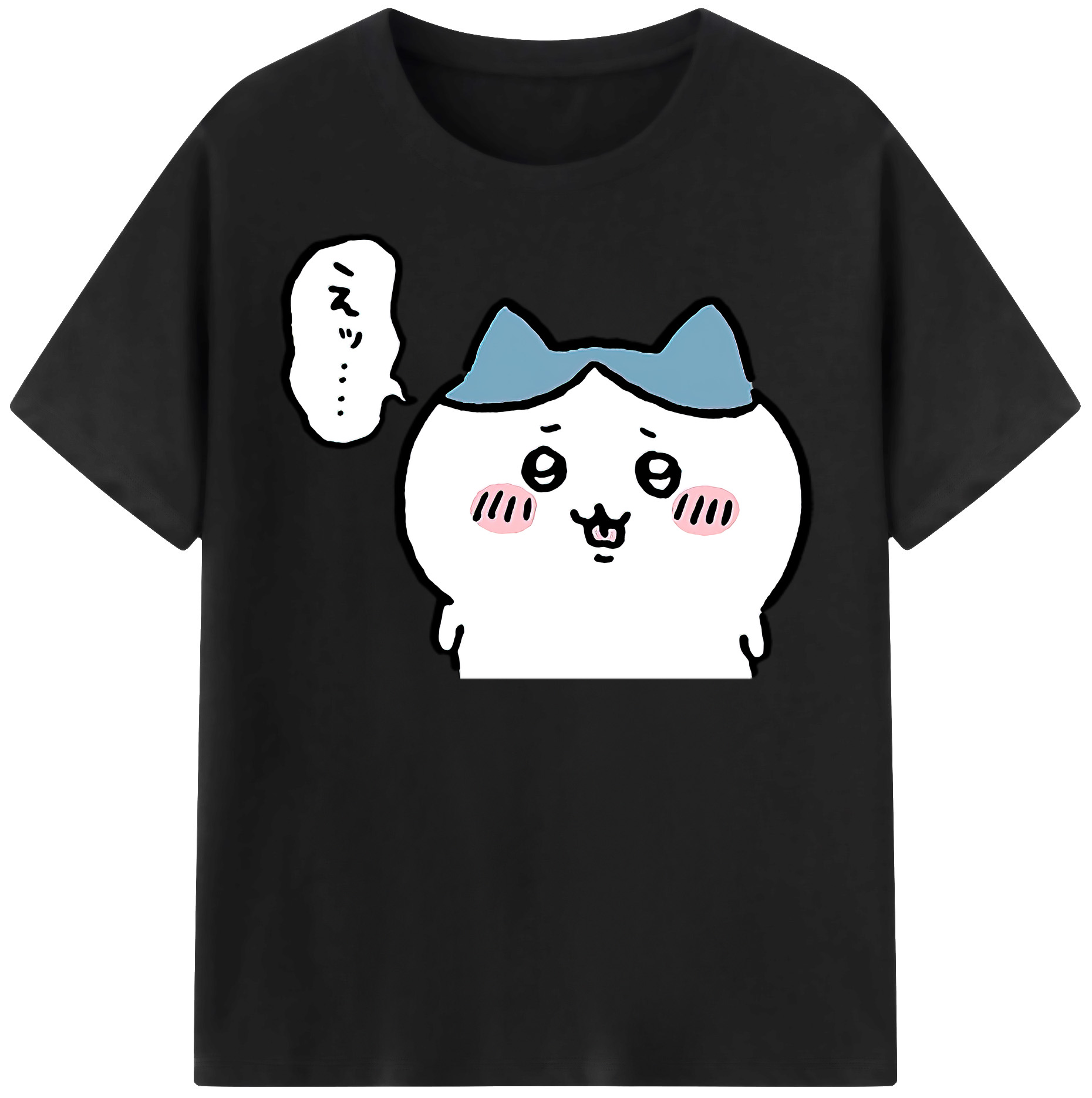 （画像用） ちいかわ ハチワレ Chii-kawa hachiware レディースカジュアルプリントTシャツ（綿100％）