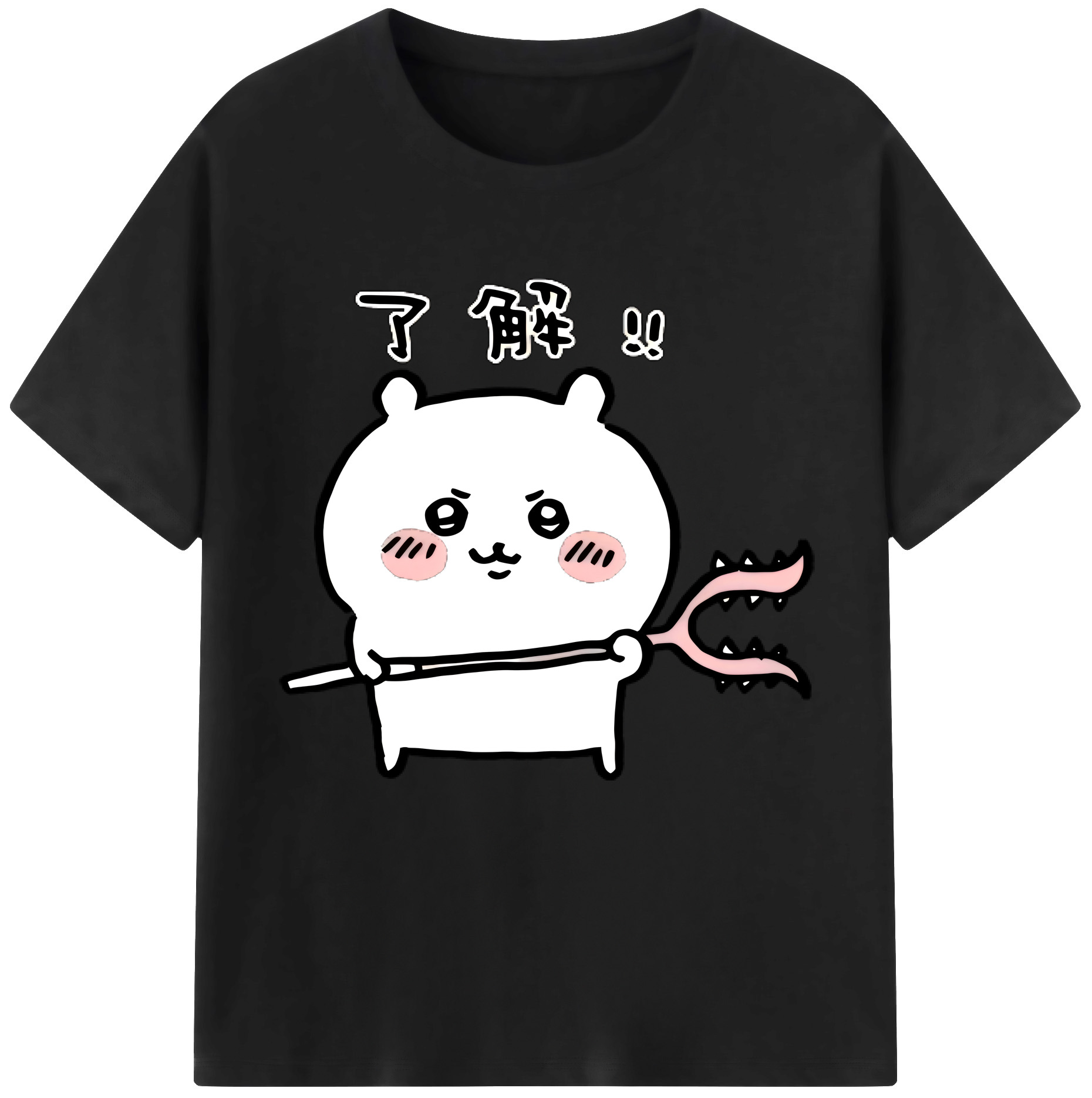 （画像用） ちいかわ ちいかわ Chii-kawa chiikawa レディースカジュアルプリントTシャツ（綿100％）
