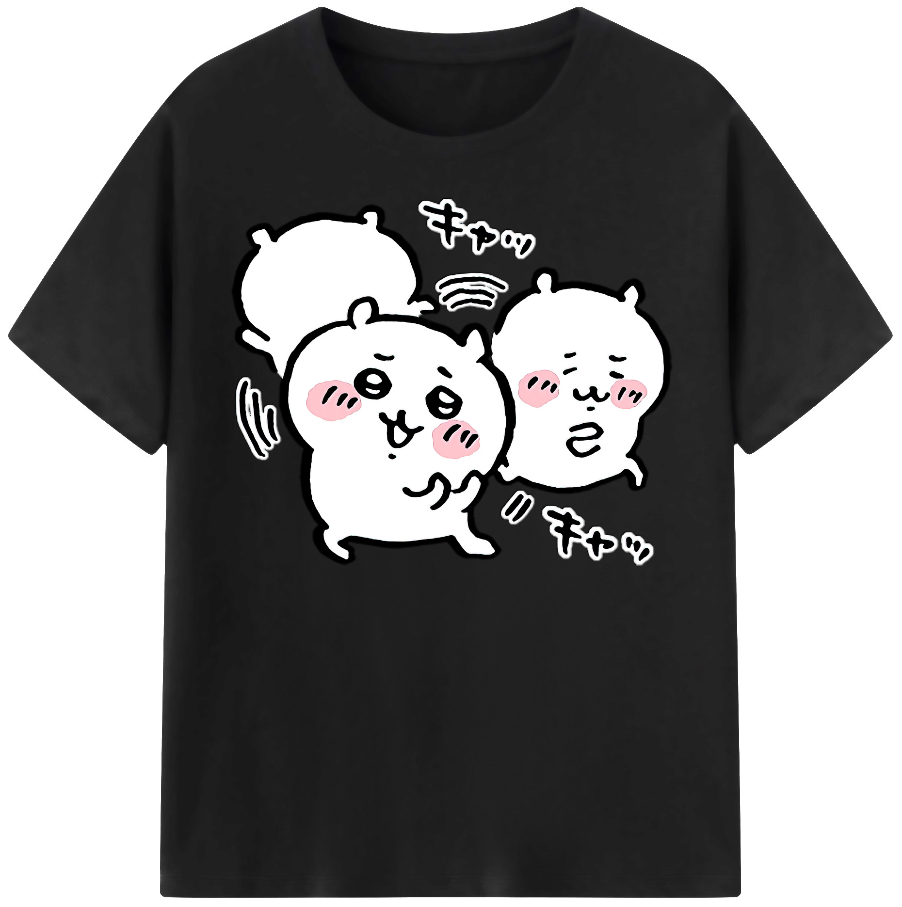 （画像用） ちいかわ ちいかわ Chii-kawa chiikawa レディースカジュアルプリントTシャツ（綿100％）