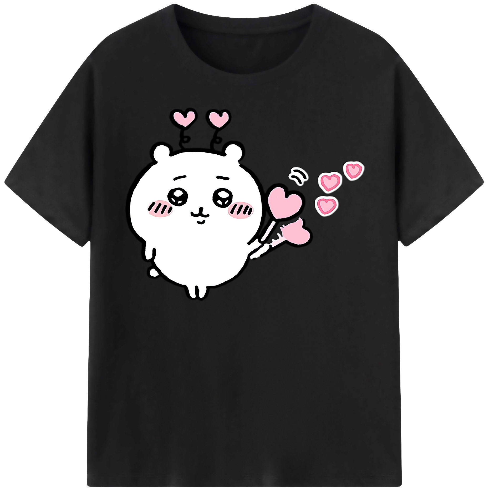 （画像用） ちいかわ ちいかわ Chii-kawa chiikawa レディースカジュアルプリントTシャツ（綿100％）