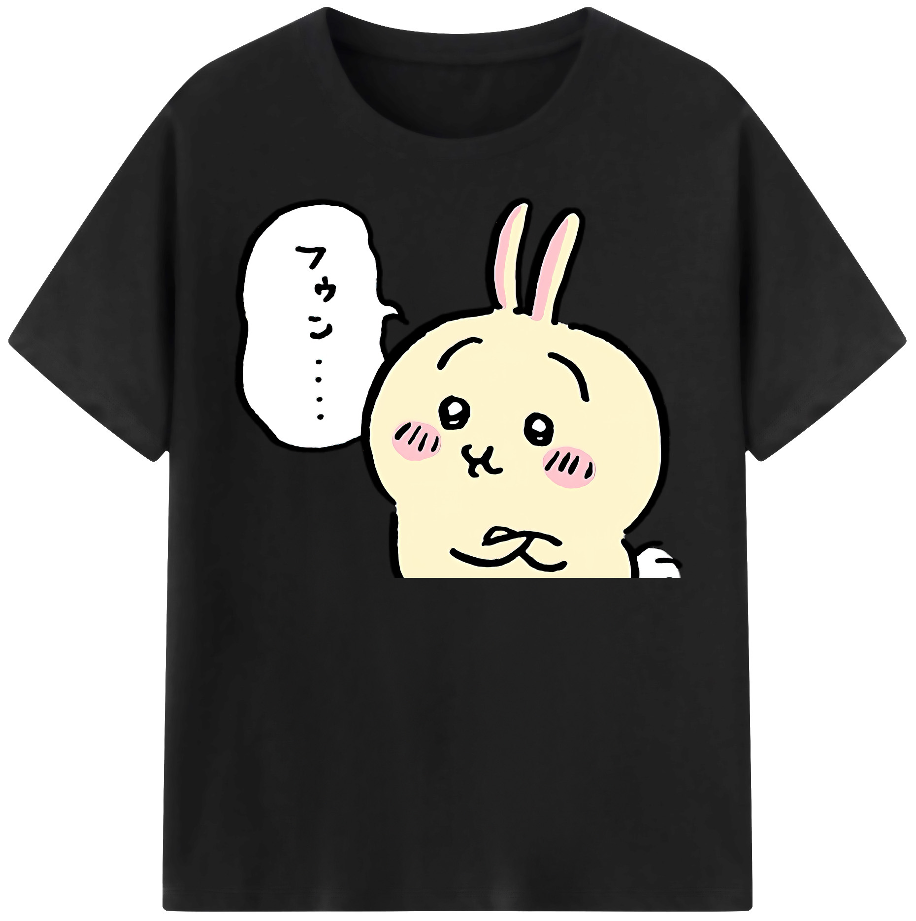 （画像用） ちいかわ うさぎ Chii-kawa usagi レディースカジュアルプリントTシャツ（綿100％）