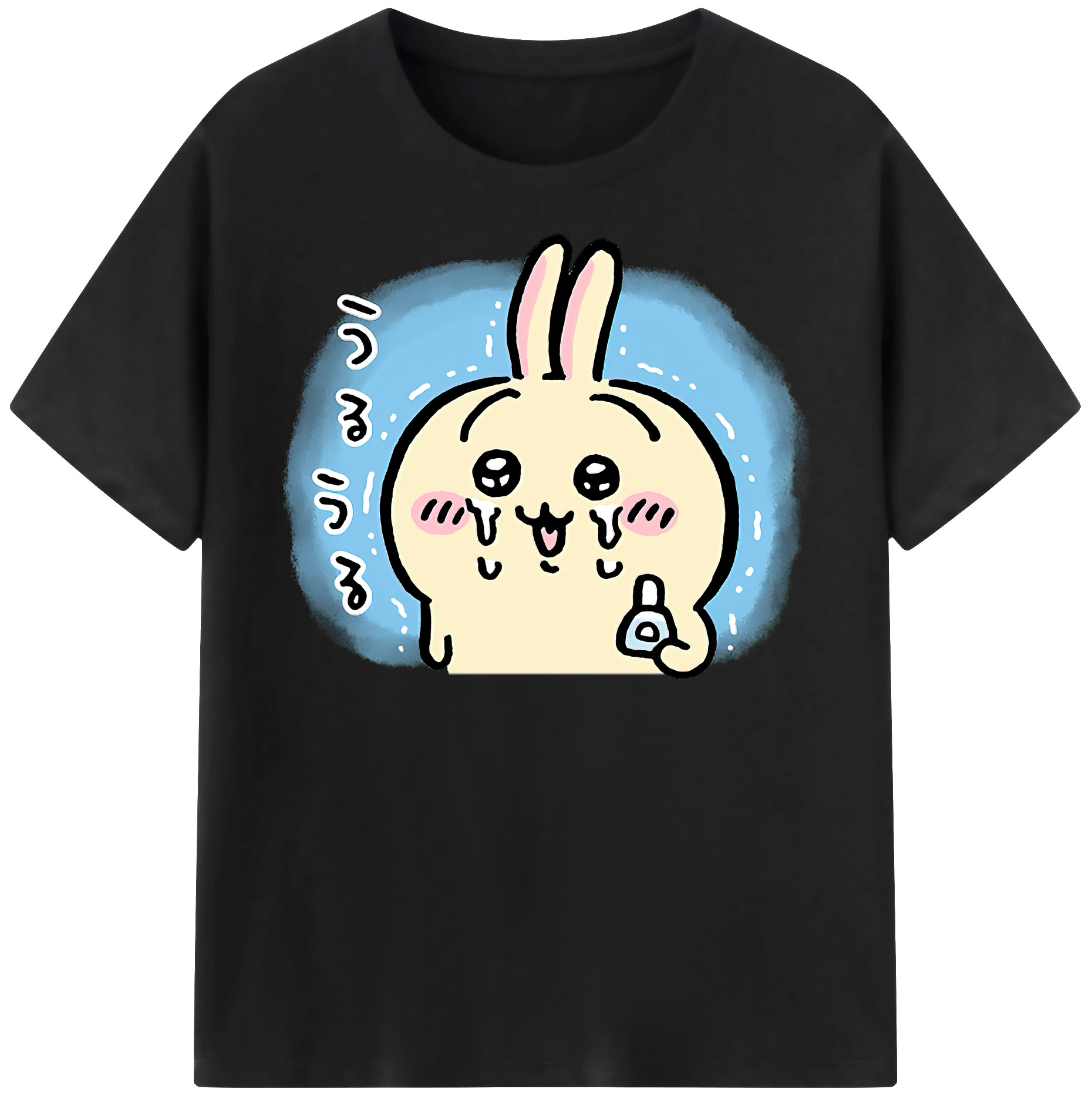 （画像用） ちいかわ うさぎ Chii-kawa usagi レディースカジュアルプリントTシャツ（綿100％）