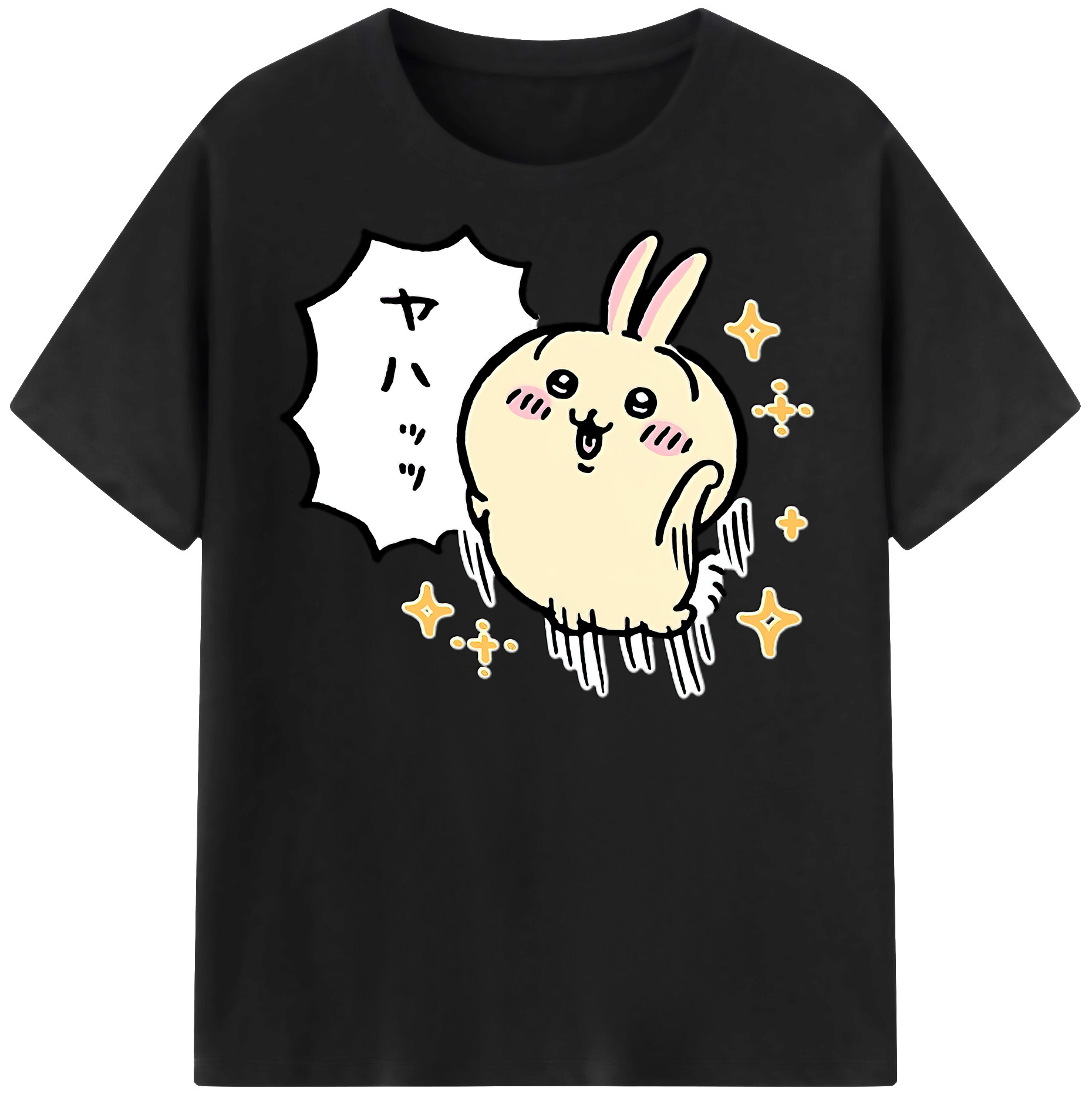 （画像用） ちいかわ うさぎ Chii-kawa usagi レディースカジュアルプリントTシャツ（綿100％）