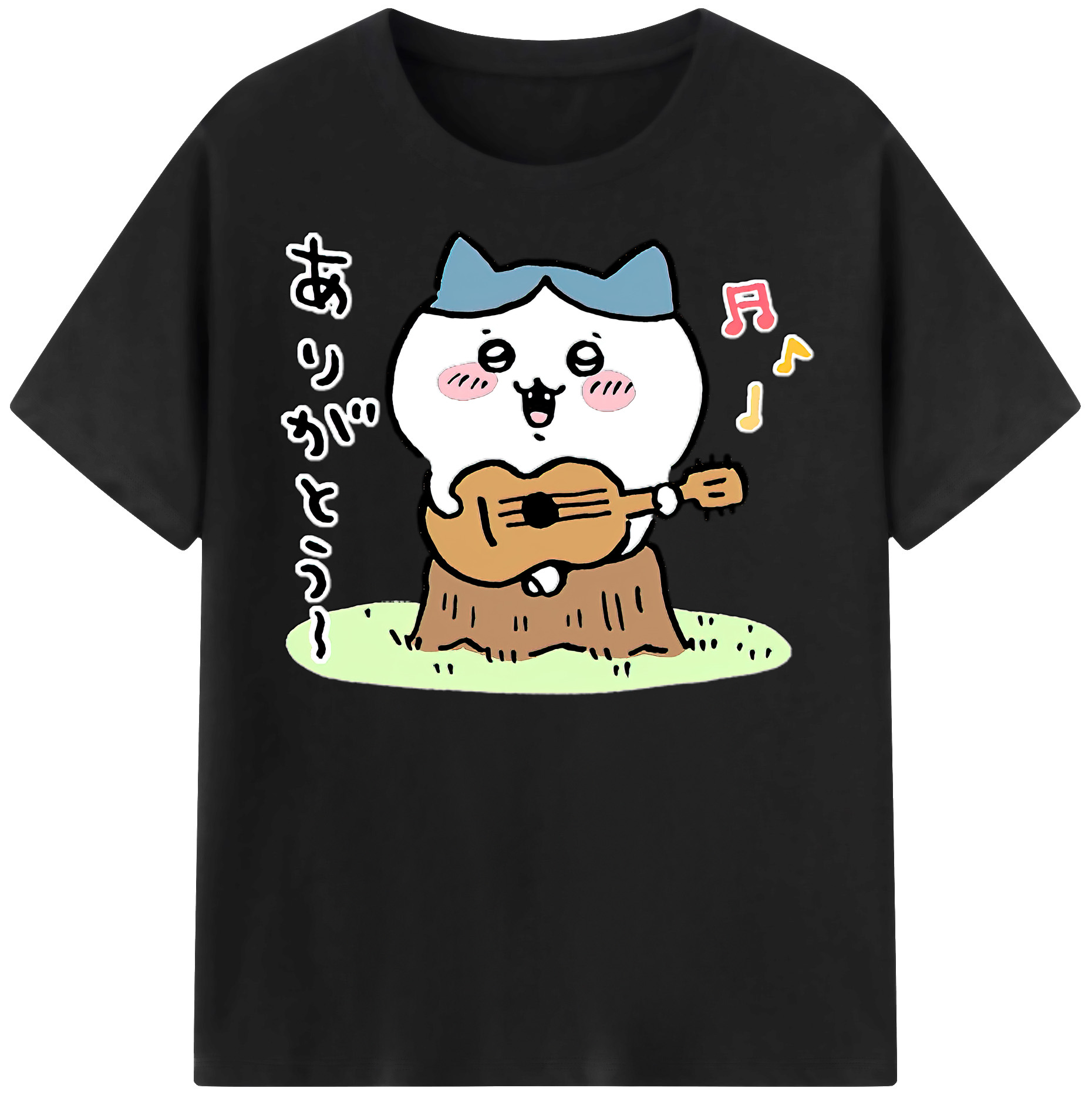 （画像用） ちいかわ ハチワレ Chii-kawa hachiware レディースカジュアルプリントTシャツ（綿100％）