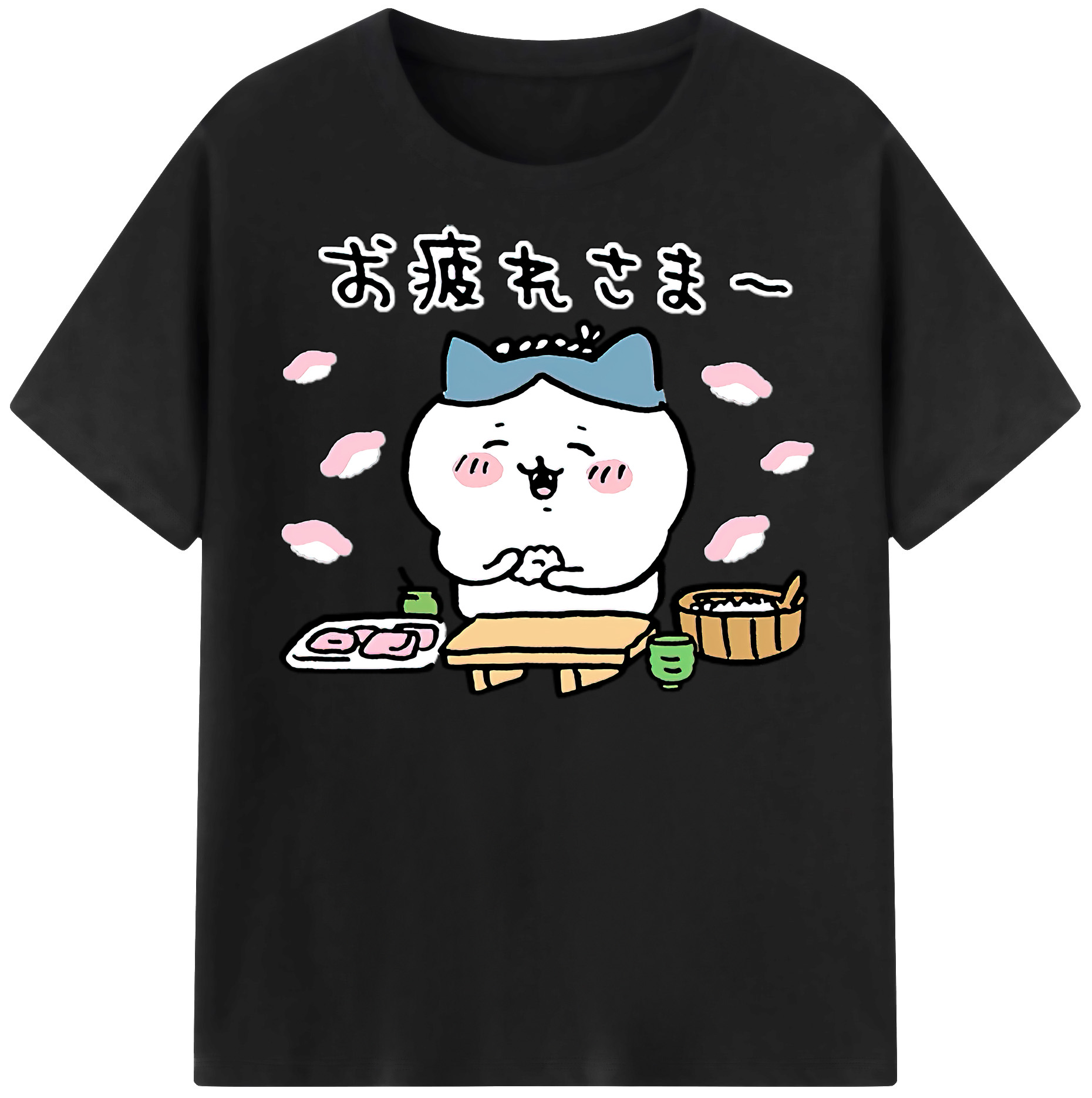 （画像用） ちいかわ ハチワレ Chii-kawa hachiware レディースカジュアルプリントTシャツ（綿100％）