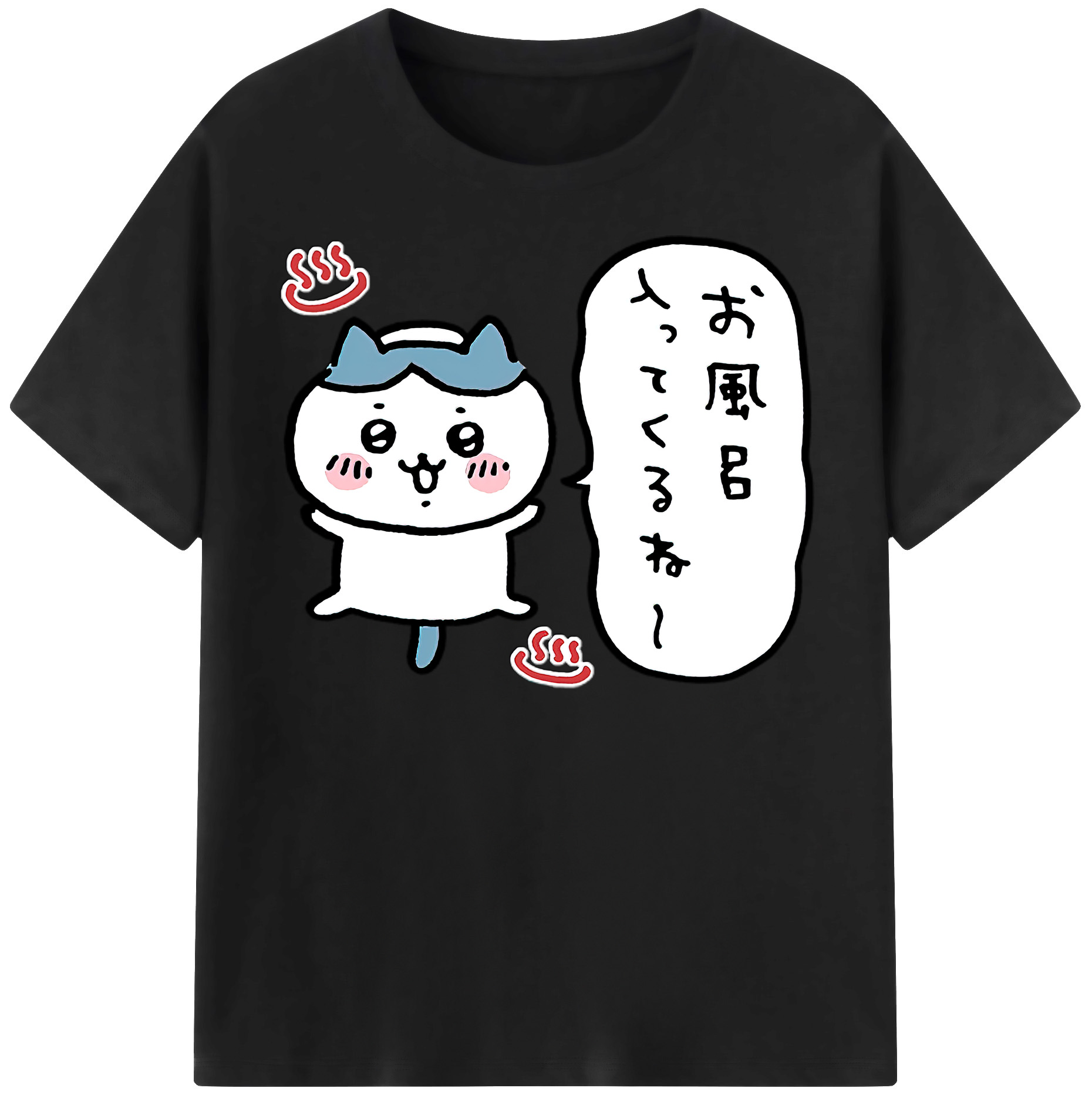 （画像用） ちいかわ ハチワレ Chii-kawa hachiware レディースカジュアルプリントTシャツ（綿100％）