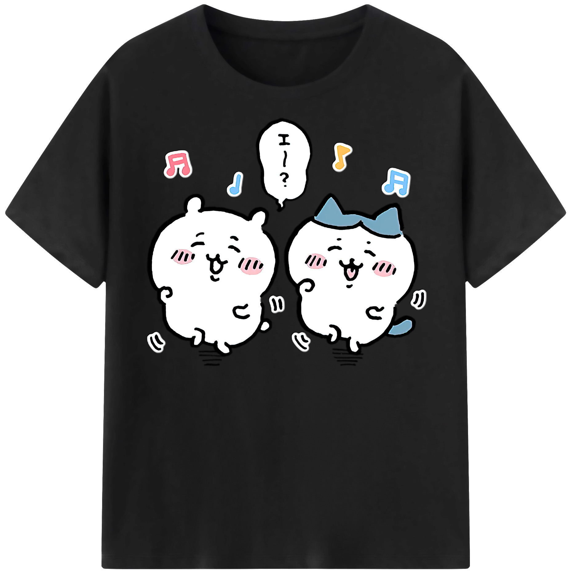 （画像用） ちいかわ ハチワレ Chii-kawa hachiware レディースカジュアルプリントTシャツ（綿100％）