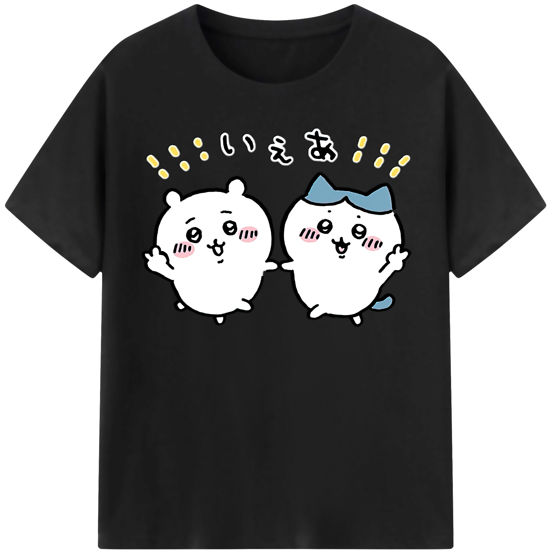（画像用） ちいかわ ハチワレ Chii-kawa hachiware レディースカジュアルプリントTシャツ（綿100％）