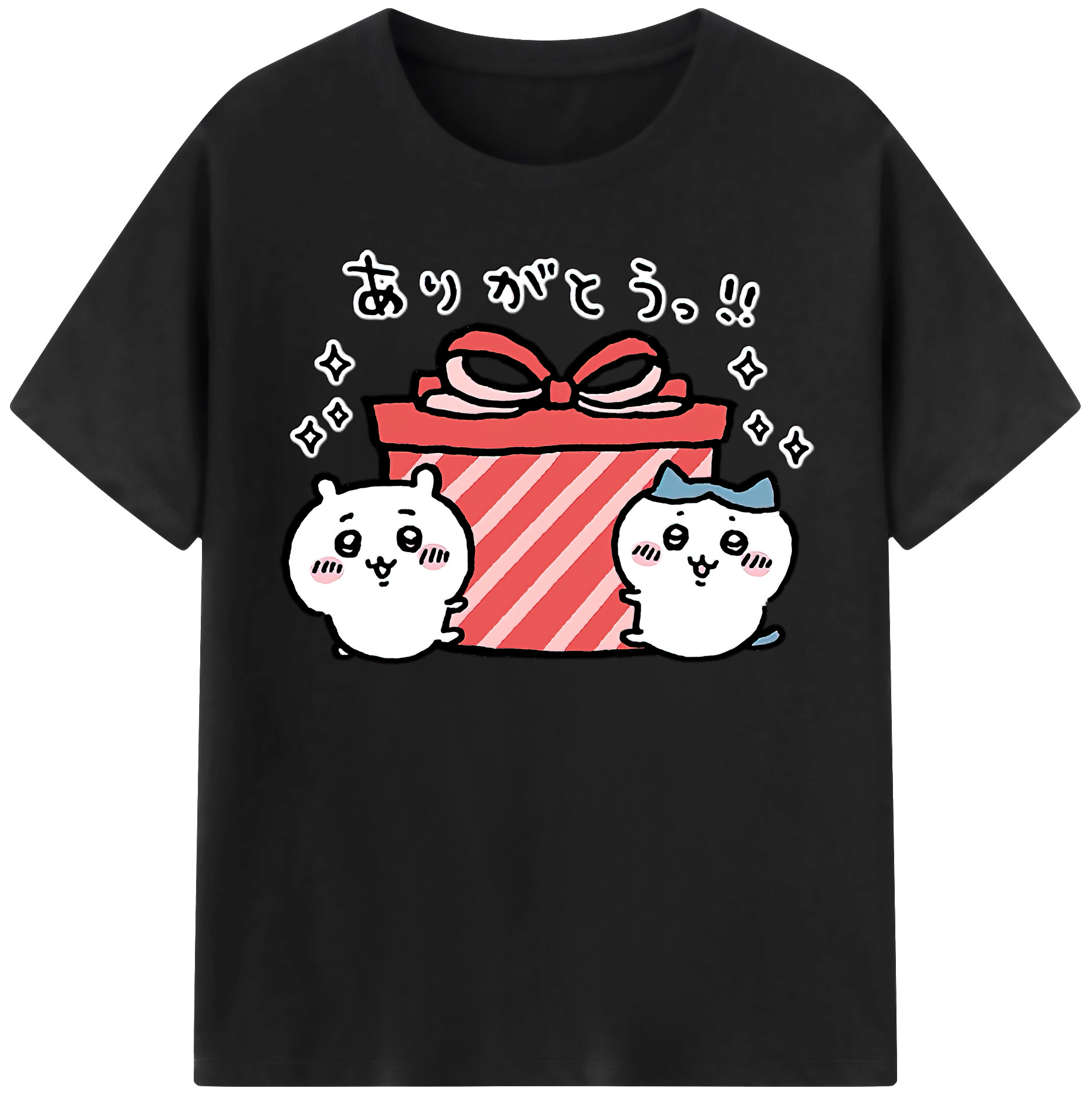 （画像用） ちいかわ ハチワレ Chii-kawa hachiware レディースカジュアルプリントTシャツ（綿100％）