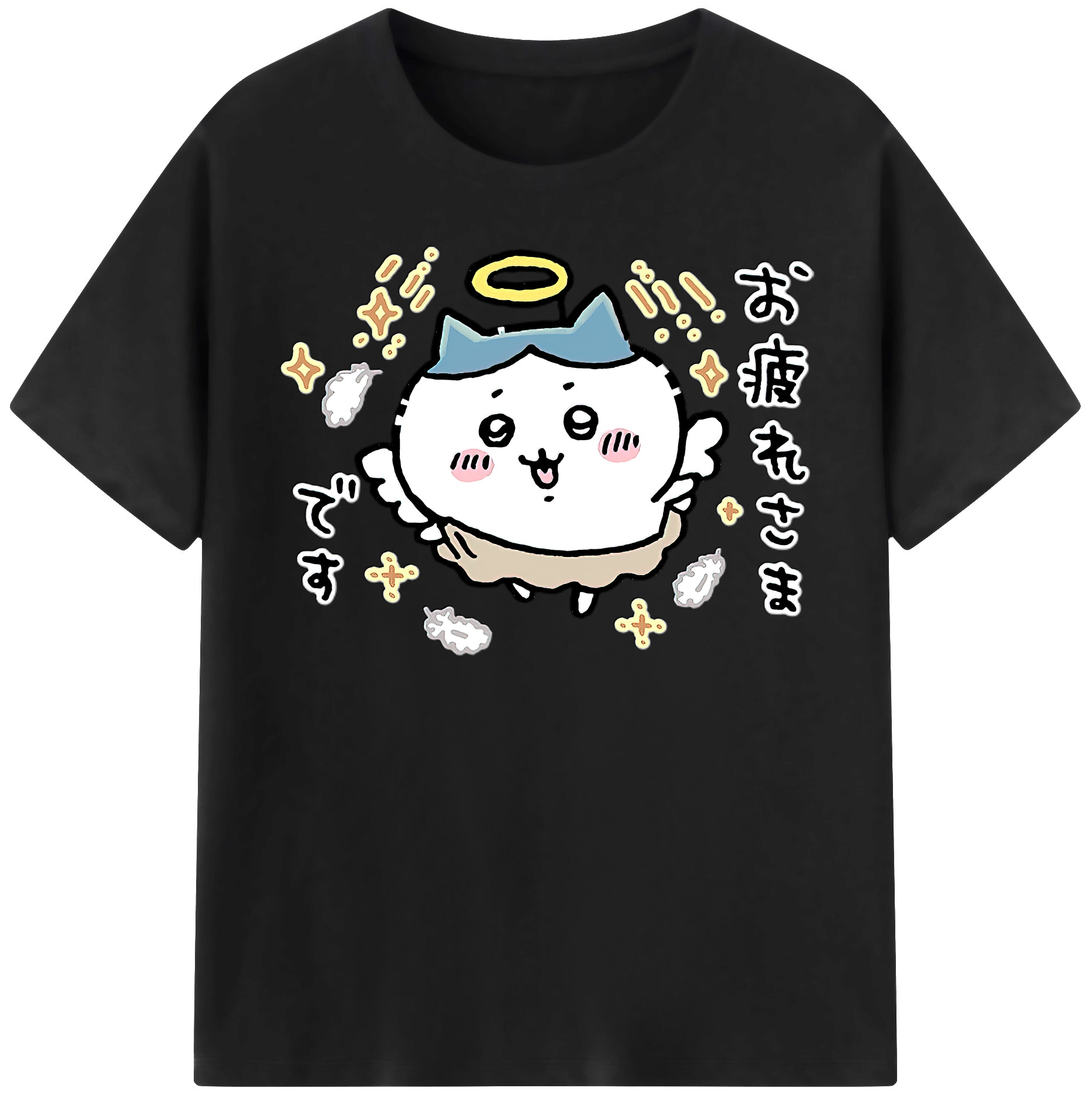 （画像用） ちいかわ ハチワレ Chii-kawa hachiware レディースカジュアルプリントTシャツ（綿100％）