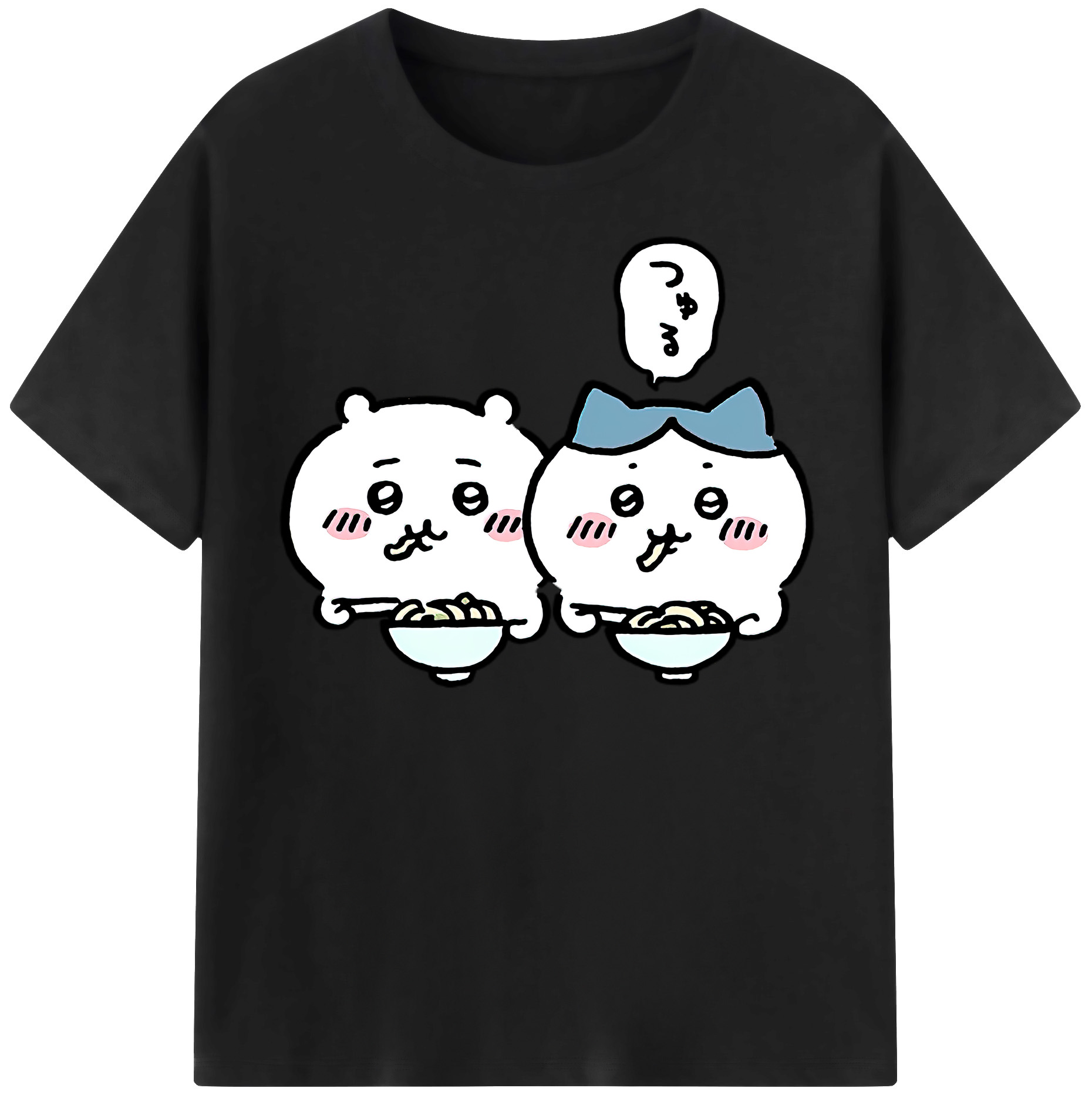 （画像用） ちいかわ ハチワレ Chii-kawa hachiware レディースカジュアルプリントTシャツ（綿100％）