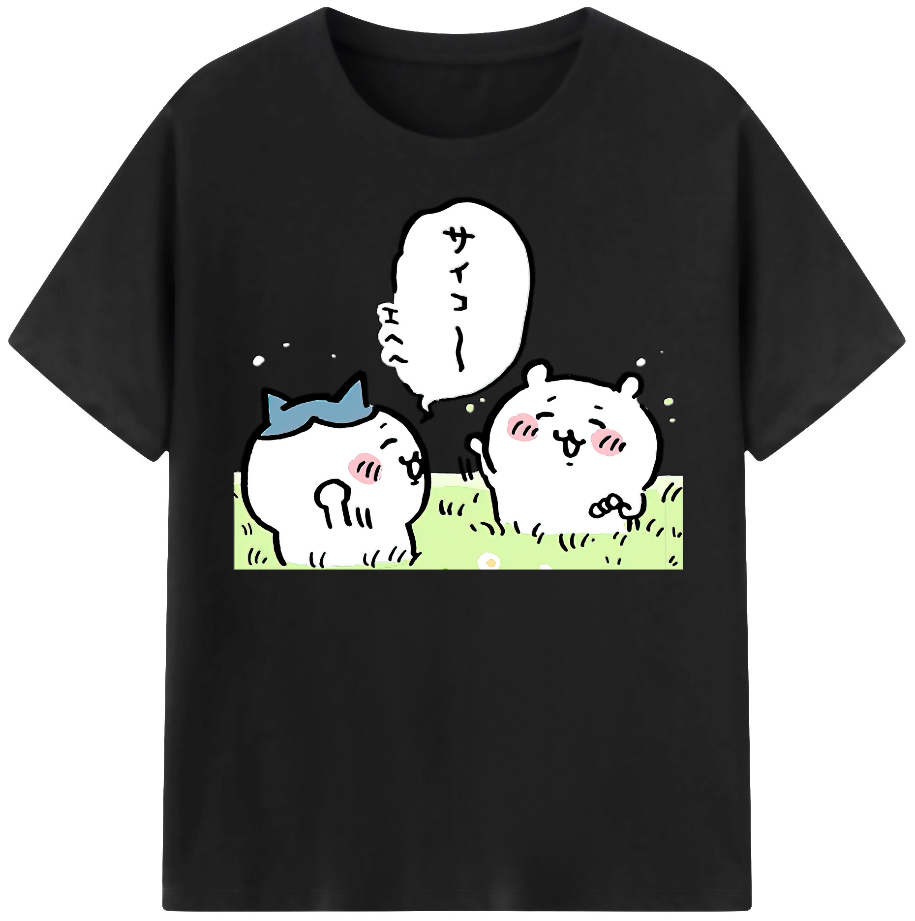 （画像用） ちいかわ ちいかわ Chii-kawa chiikawa レディースカジュアルプリントTシャツ（綿100％）