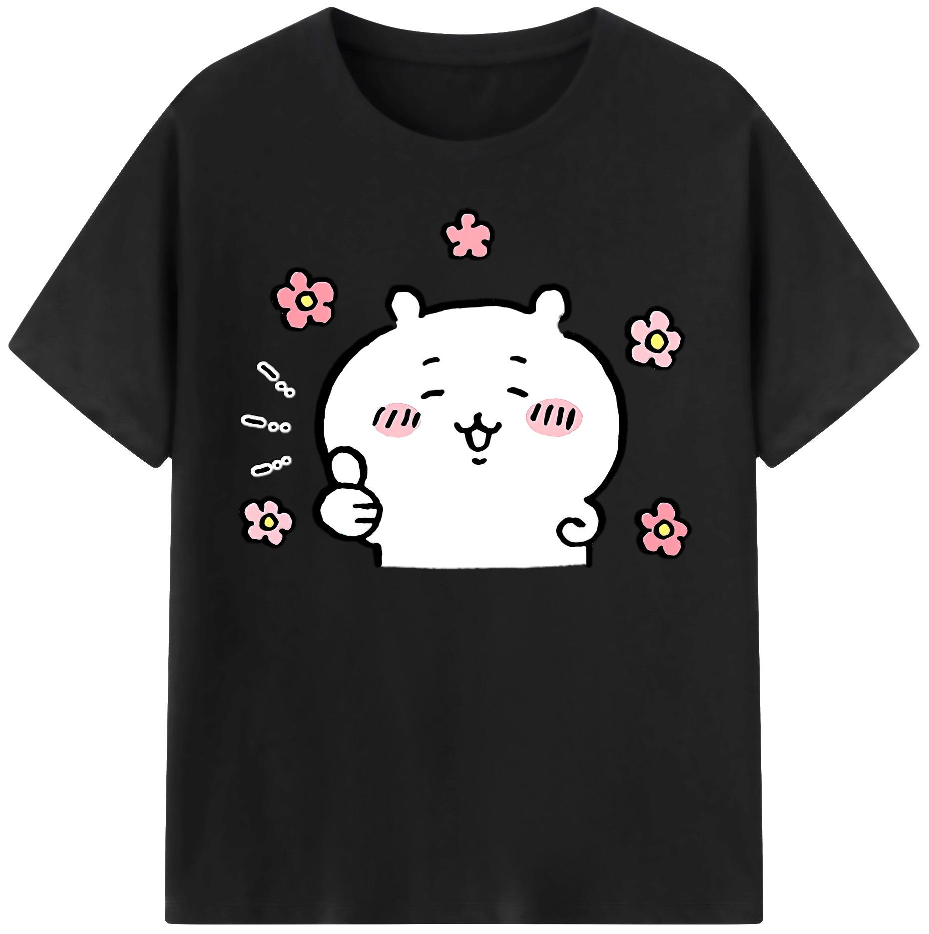 （画像用） ちいかわ ちいかわ Chii-kawa chiikawa レディースカジュアルプリントTシャツ（綿100％）