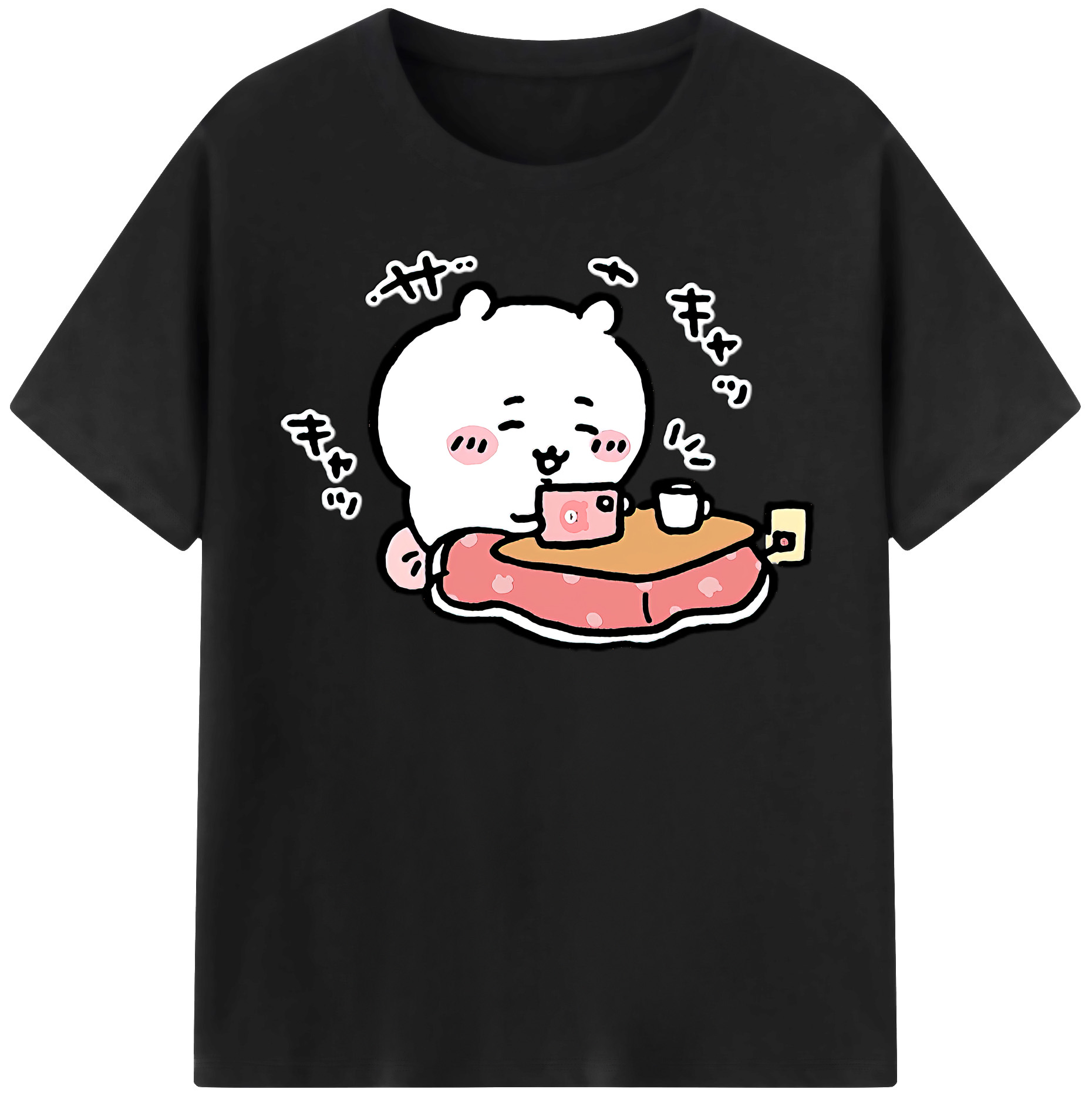 （画像用） ちいかわ ちいかわ Chii-kawa chiikawa レディースカジュアルプリントTシャツ（綿100％）