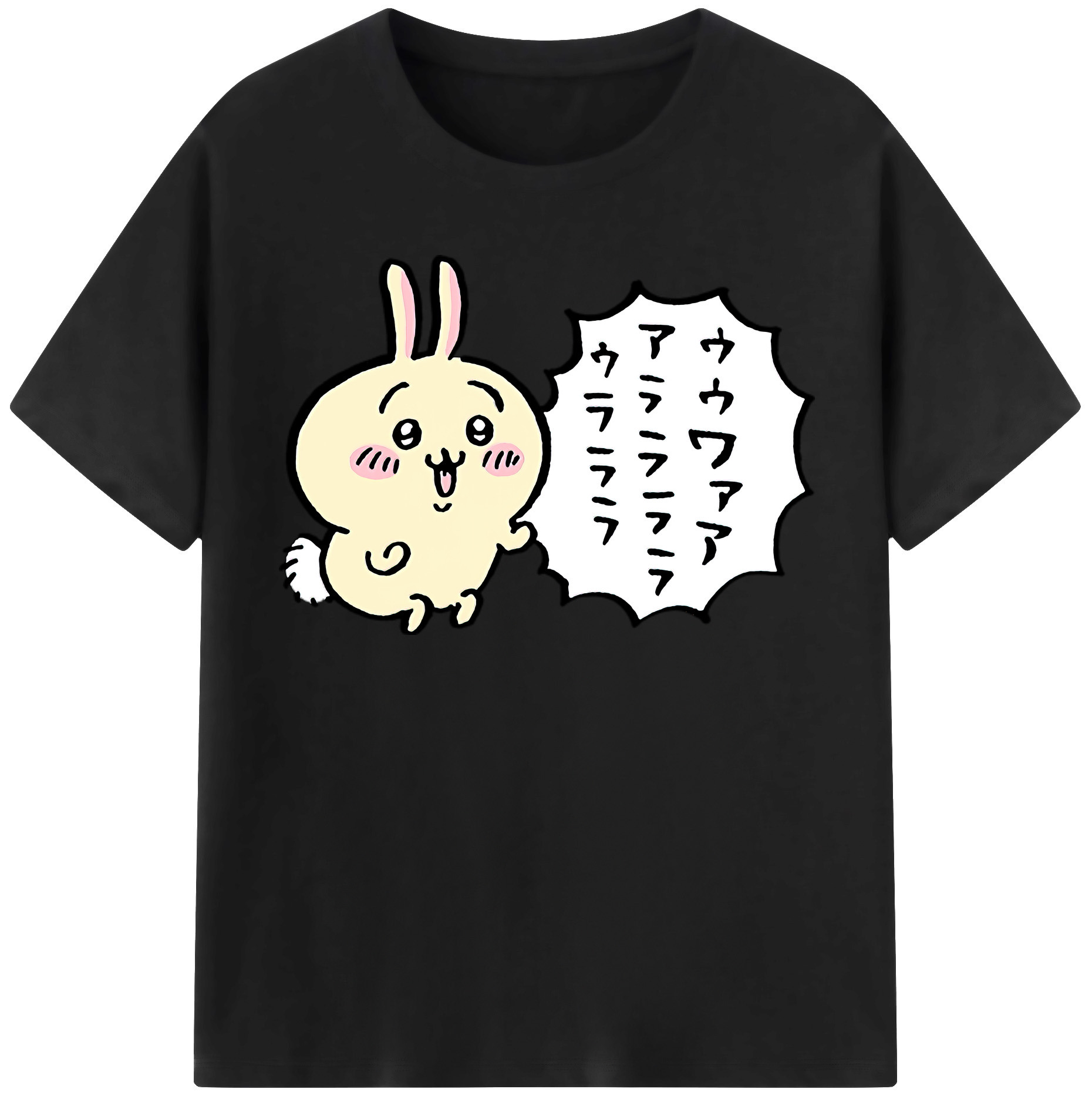 （画像用） ちいかわ うさぎ Chii-kawa usagi レディースカジュアルプリントTシャツ（綿100％）