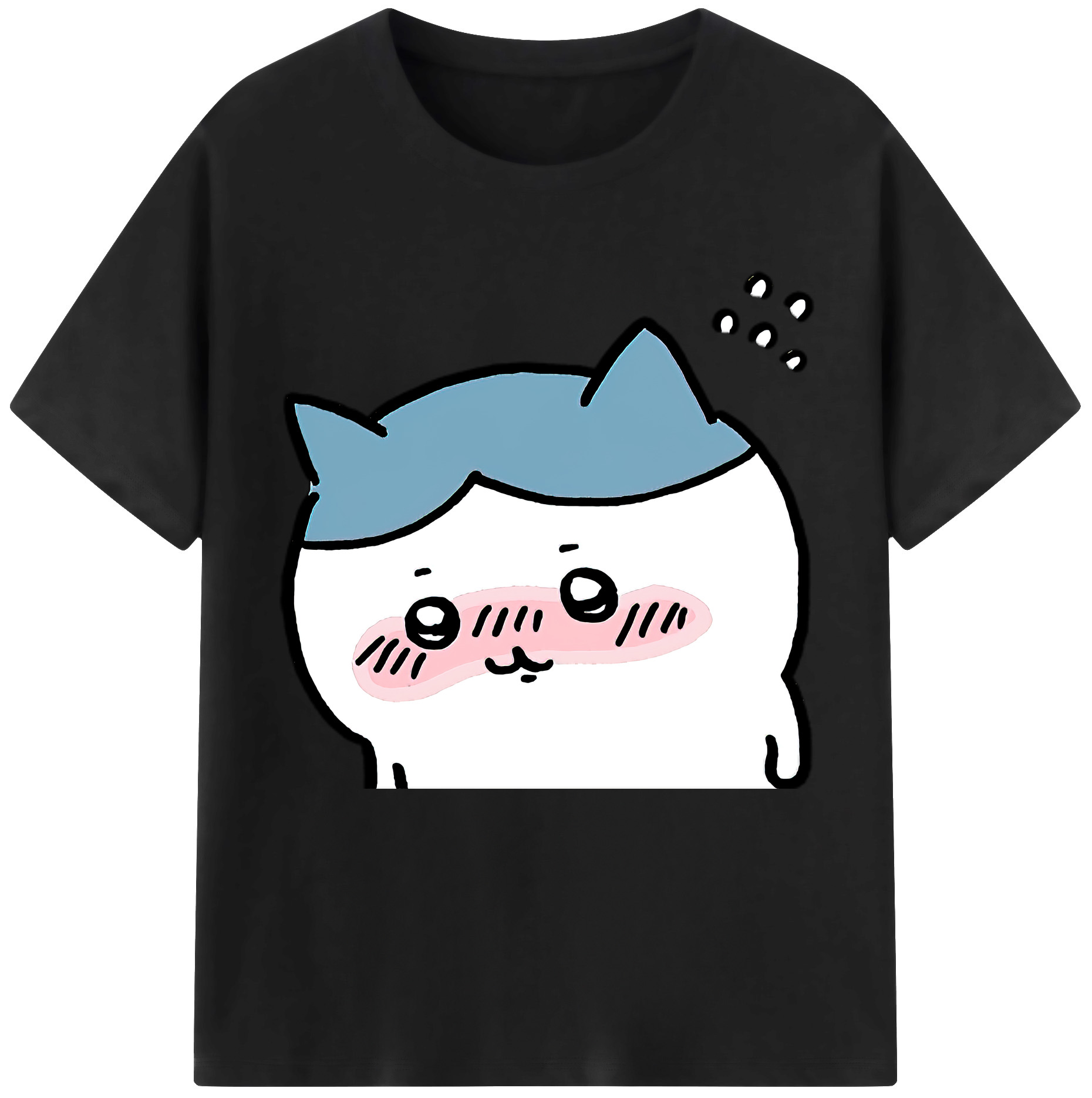 （画像用） ちいかわ ハチワレ Chii-kawa hachiware レディースカジュアルプリントTシャツ（綿100％）