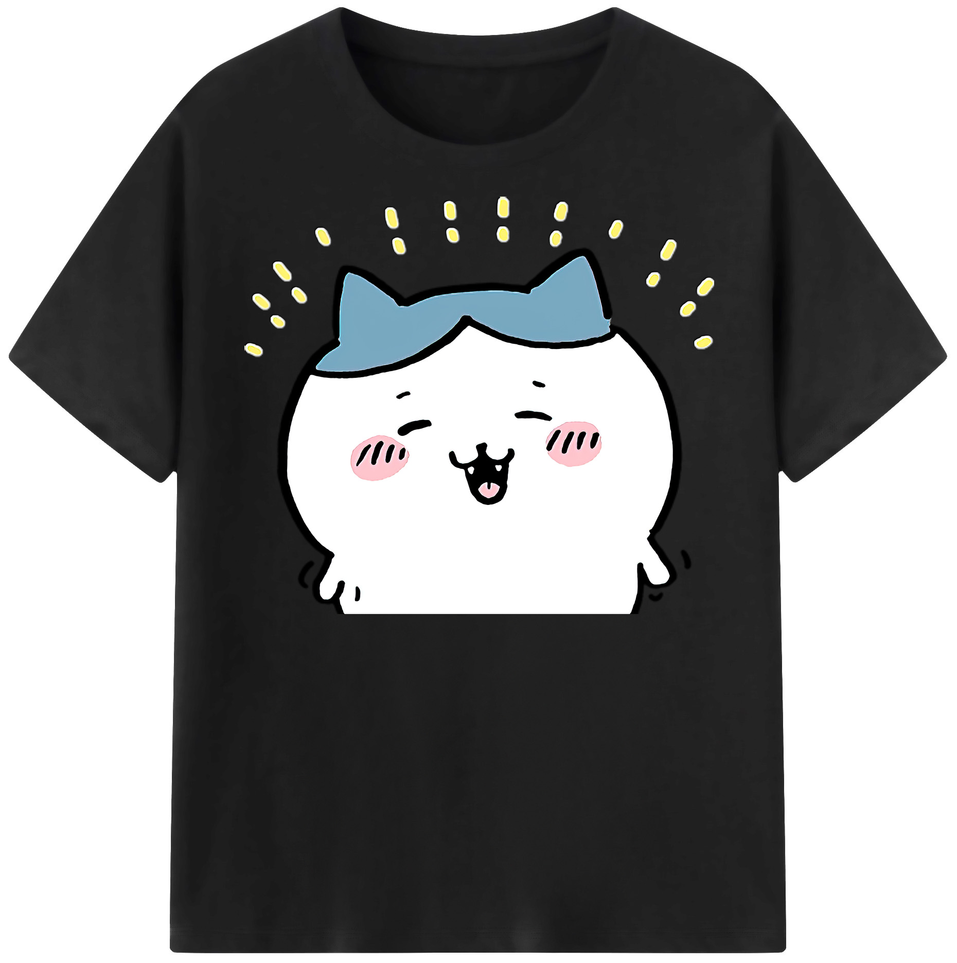 （画像用） ちいかわ ハチワレ Chii-kawa hachiware レディースカジュアルプリントTシャツ（綿100％）