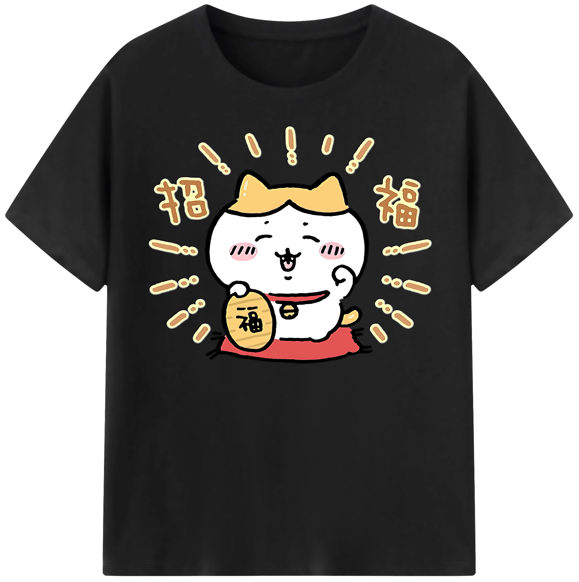 （画像用） ちいかわ ハチワレ Chii-kawa hachiware レディースカジュアルプリントTシャツ（綿100％）