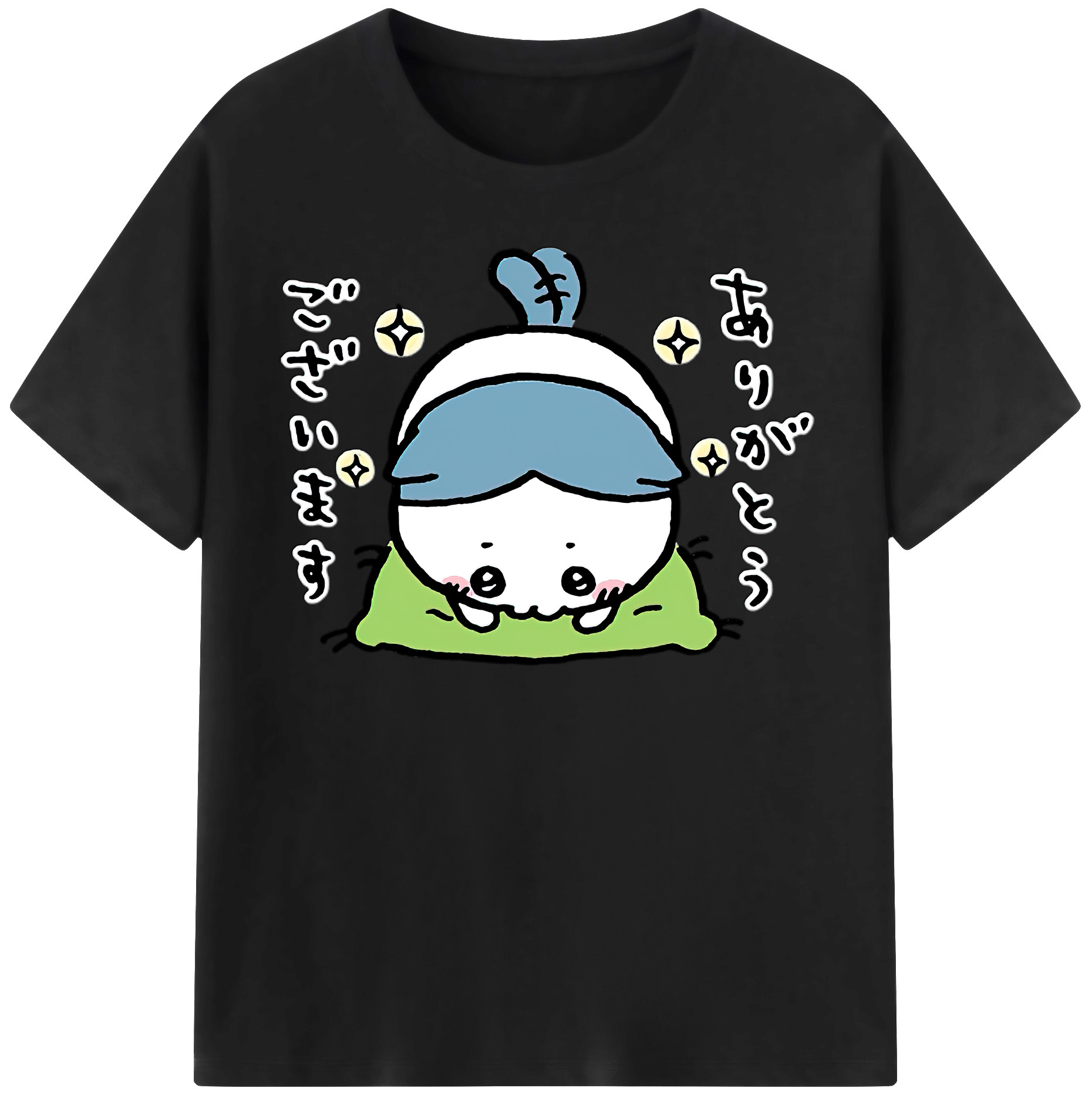 （画像用） ちいかわ ハチワレ Chii-kawa hachiware レディースカジュアルプリントTシャツ（綿100％）