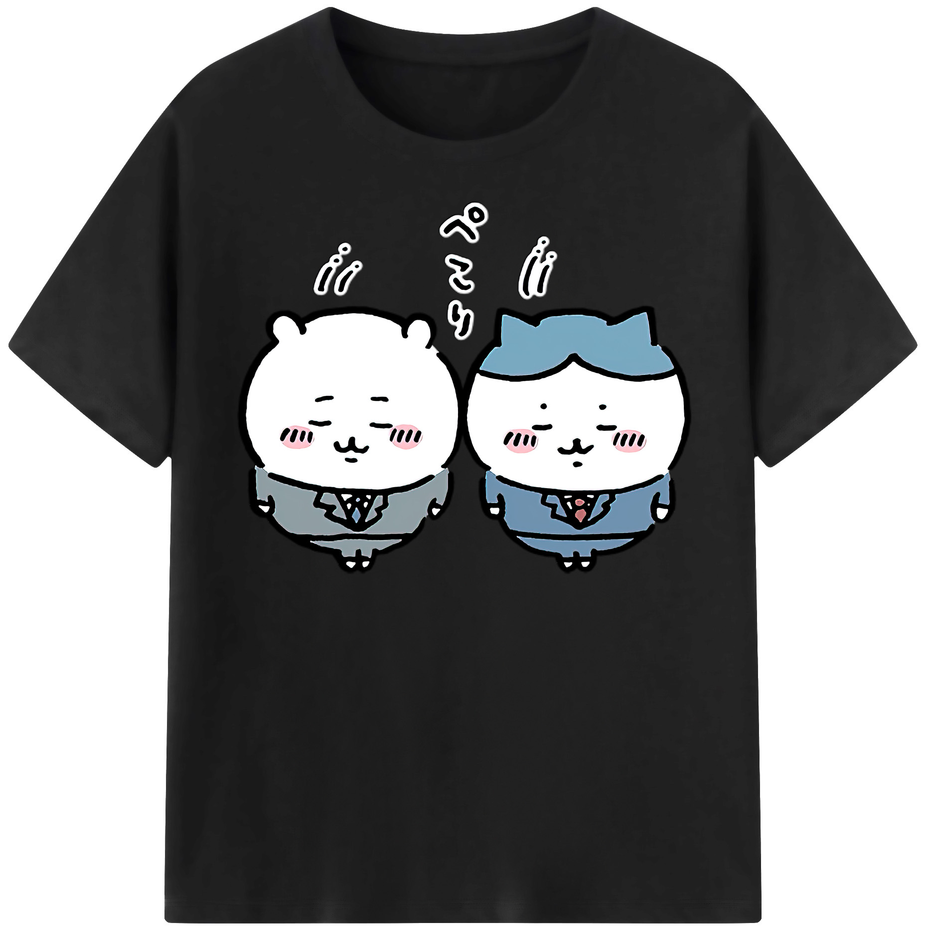 （画像用） ちいかわ ハチワレ Chii-kawa hachiware レディースカジュアルプリントTシャツ（綿100％）