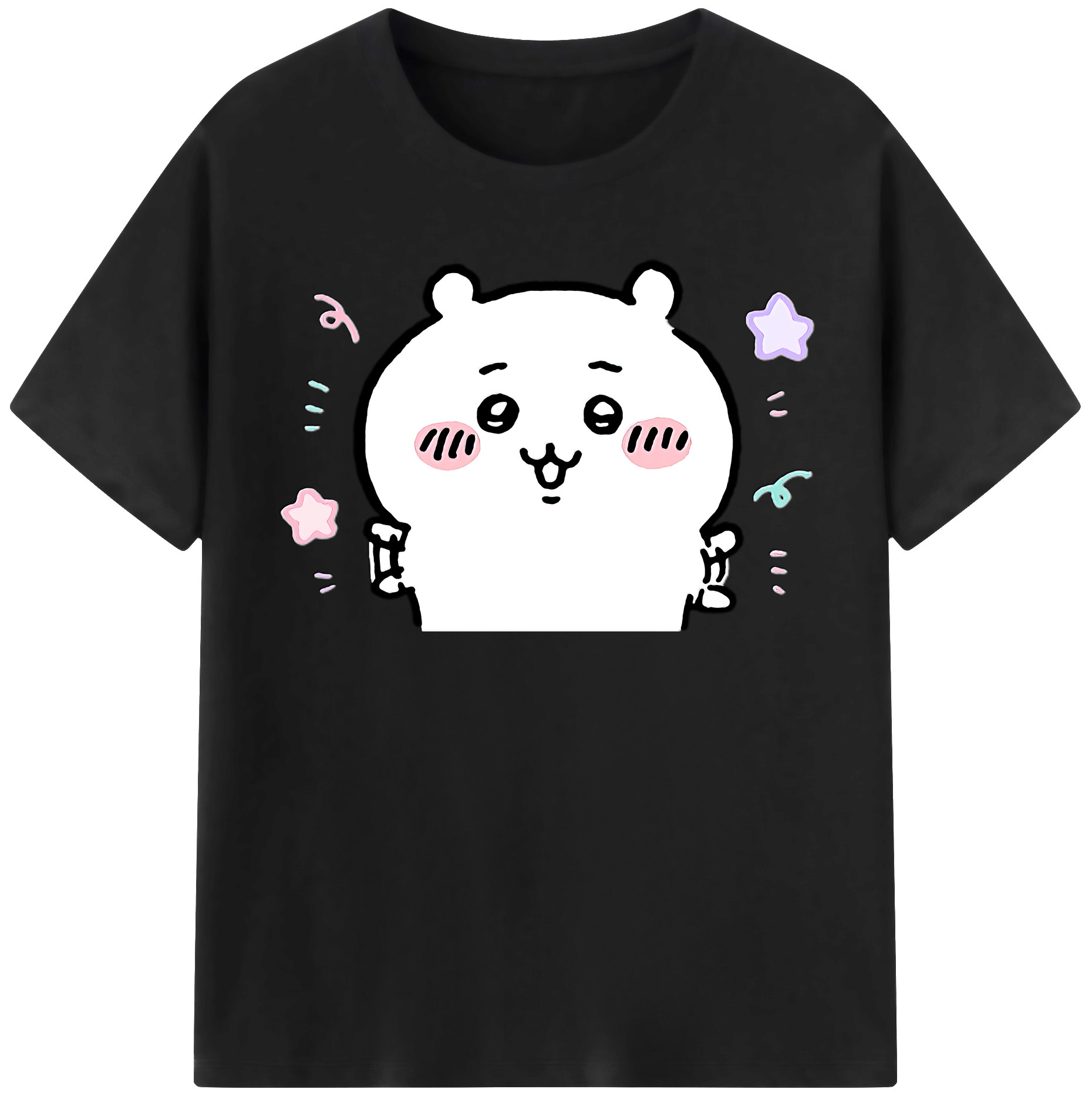 （画像用） ちいかわ ちいかわ Chii-kawa chiikawa レディースカジュアルプリントTシャツ（綿100％）