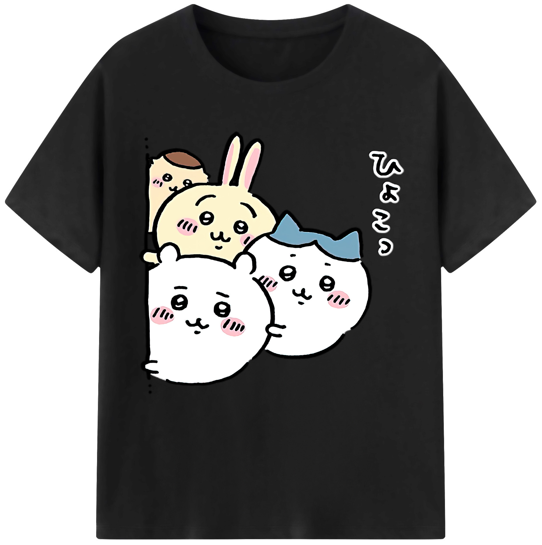 （画像用） ちいかわ ちいかわ Chii-kawa chiikawa レディースカジュアルプリントTシャツ（綿100％）