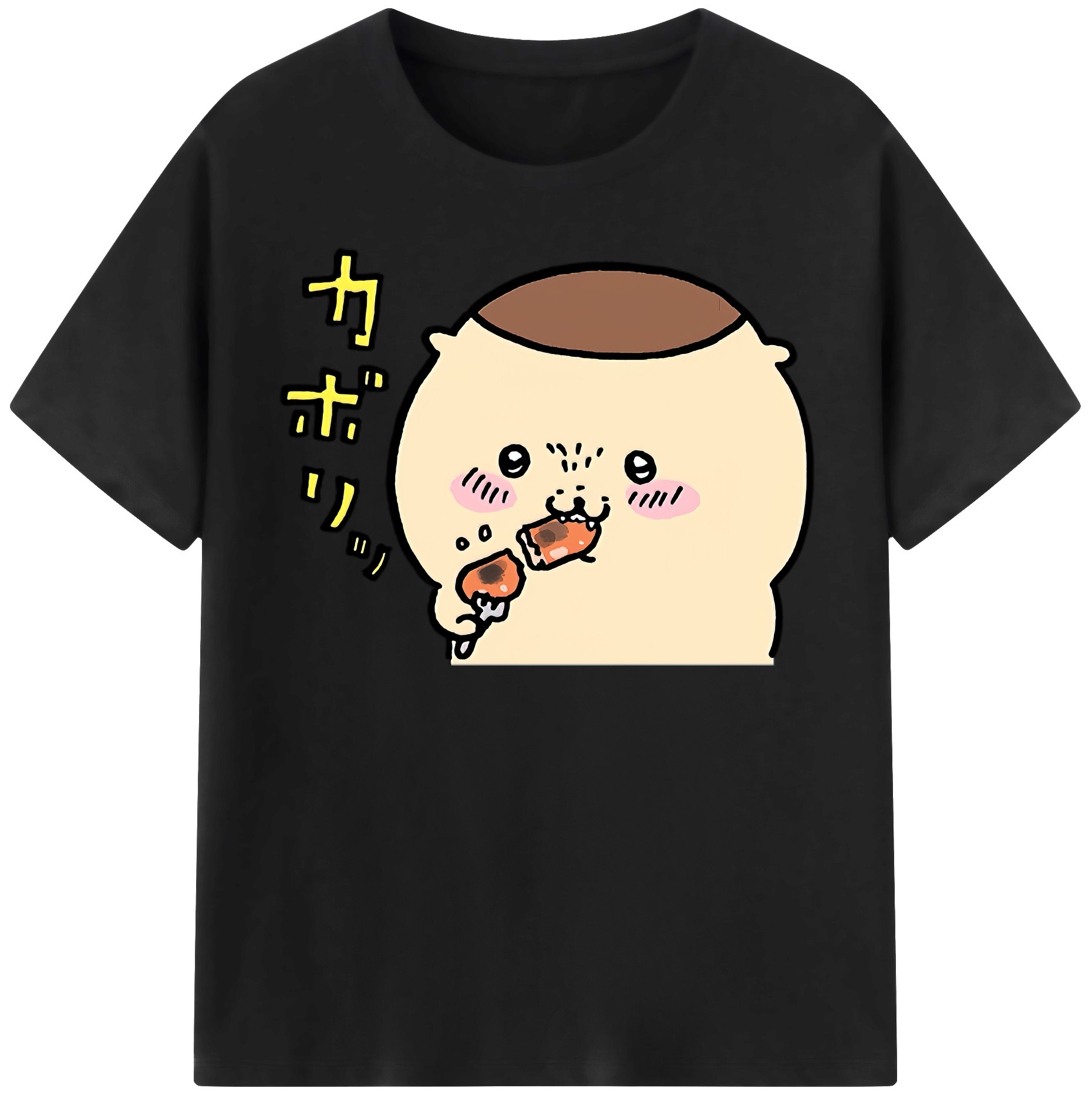 （画像用） ちいかわ くりまんじゅう Chii-kawa kuri manjū レディースカジュアルプリントTシャツ（綿100％）