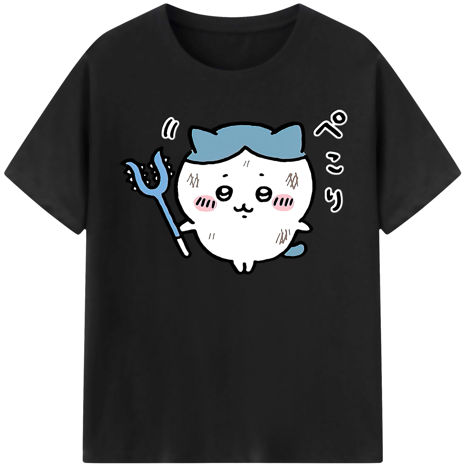 （画像用） ちいかわ ハチワレ Chii-kawa hachiware レディースカジュアルプリントTシャツ（綿100％）
