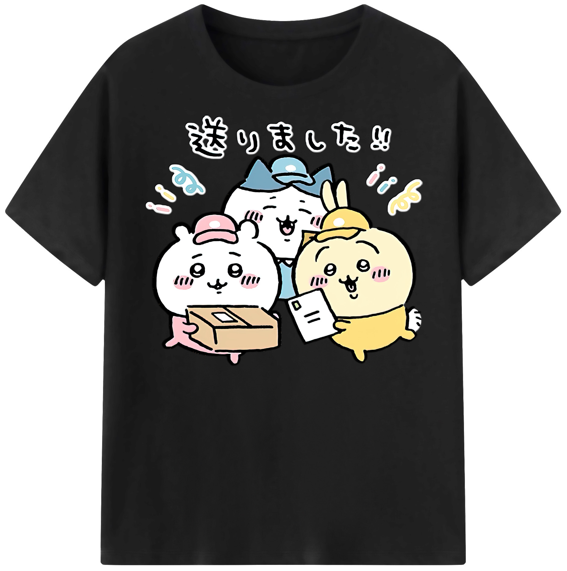 （画像用） ちいかわ ハチワレ Chii-kawa hachiware レディースカジュアルプリントTシャツ（綿100％）