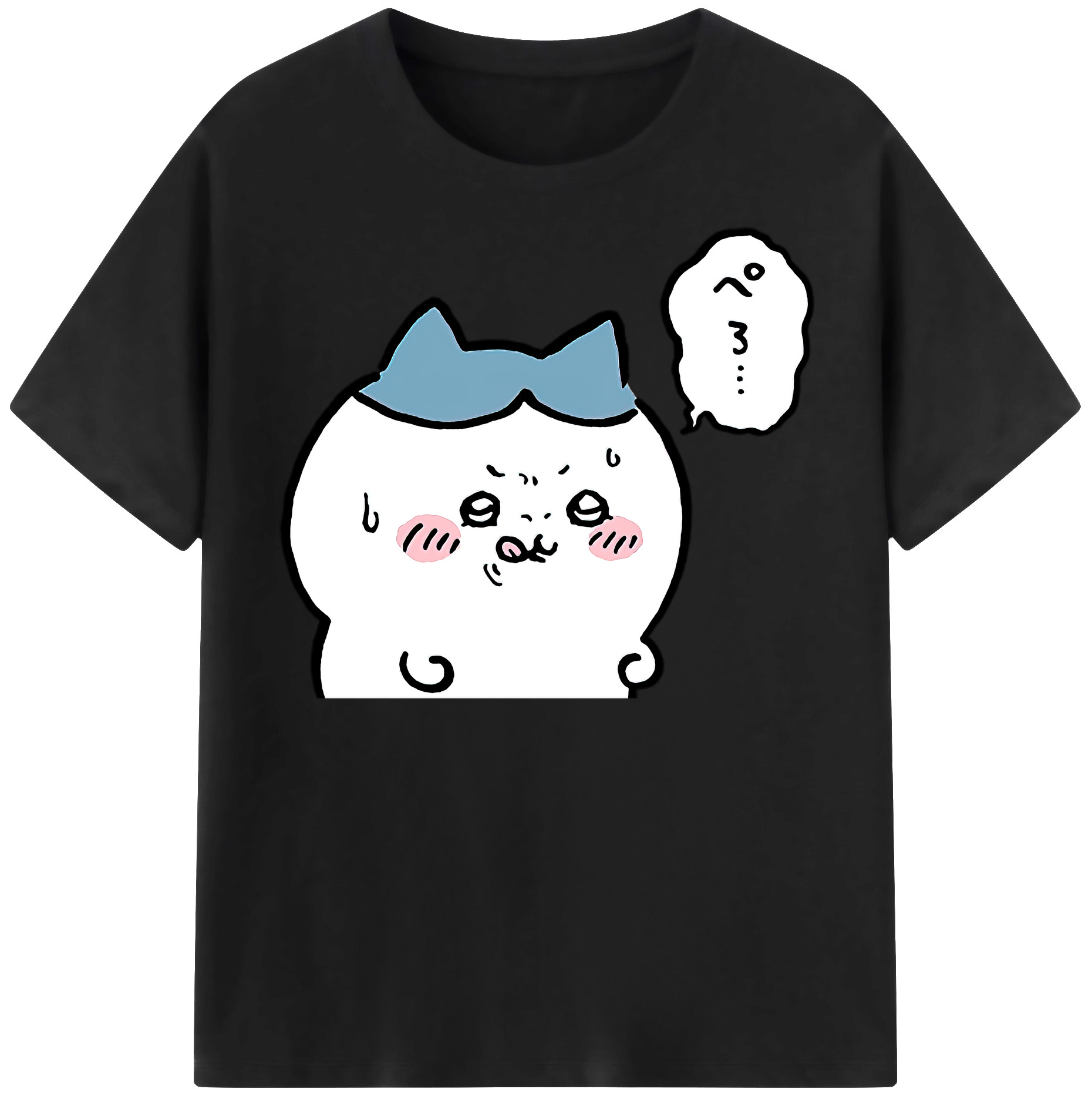 （画像用） ちいかわ ハチワレ Chii-kawa hachiware レディースカジュアルプリントTシャツ（綿100％）