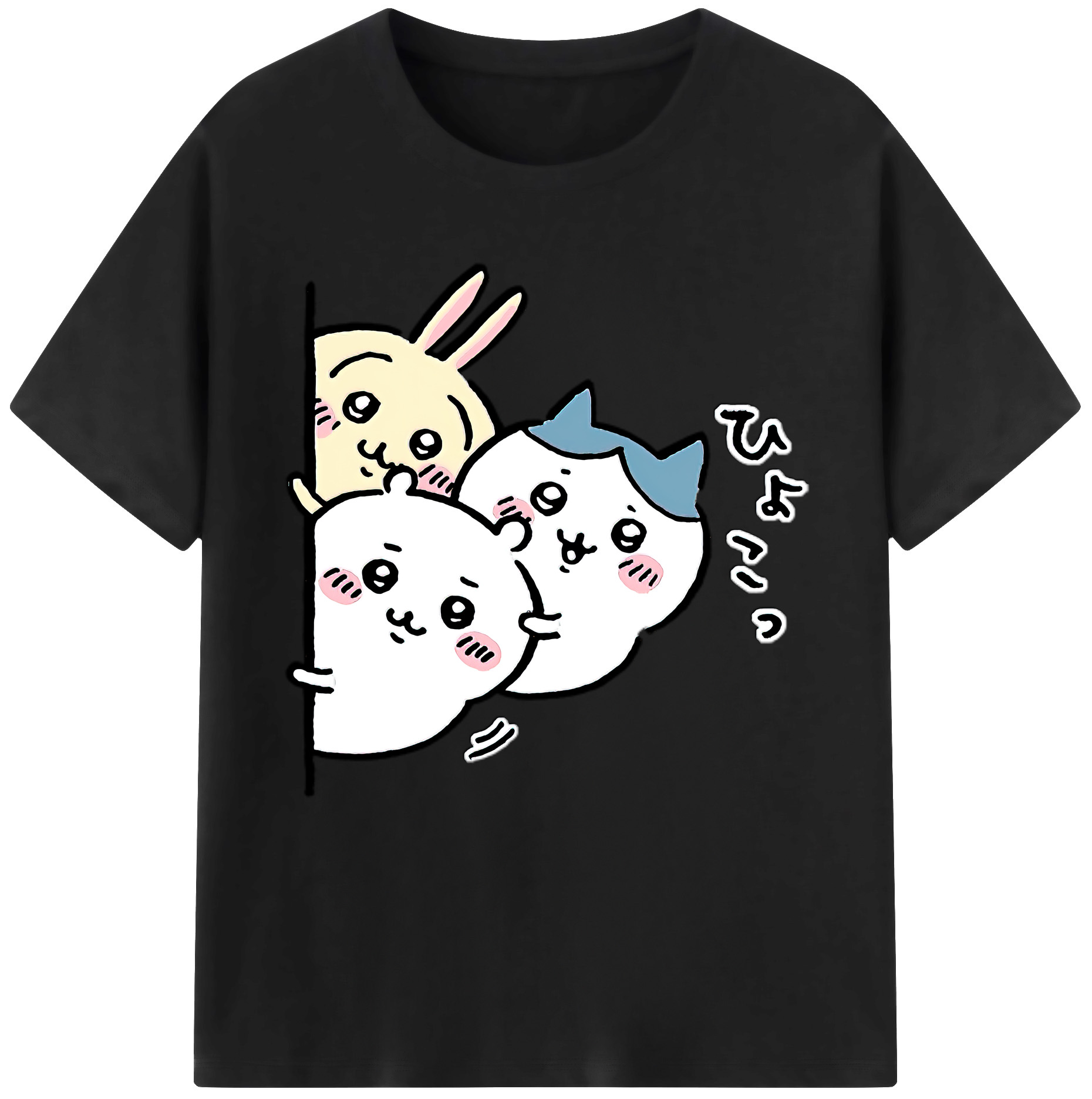 （画像用） ちいかわ うさぎ Chii-kawa usagi レディースカジュアルプリントTシャツ（綿100％）